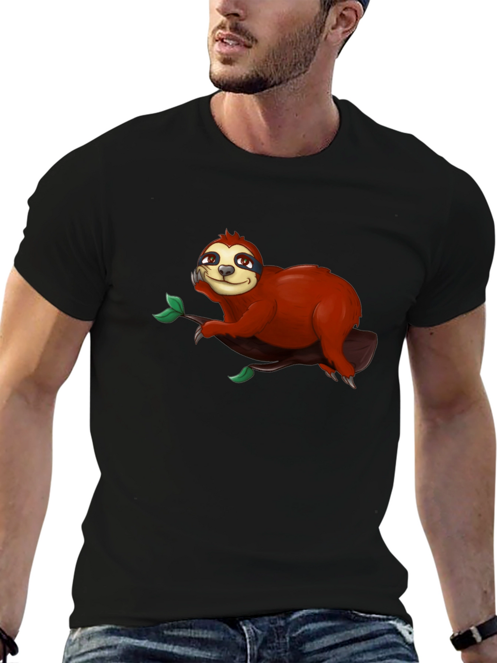 Cute Sloth on Branch Graphic T-Shirt