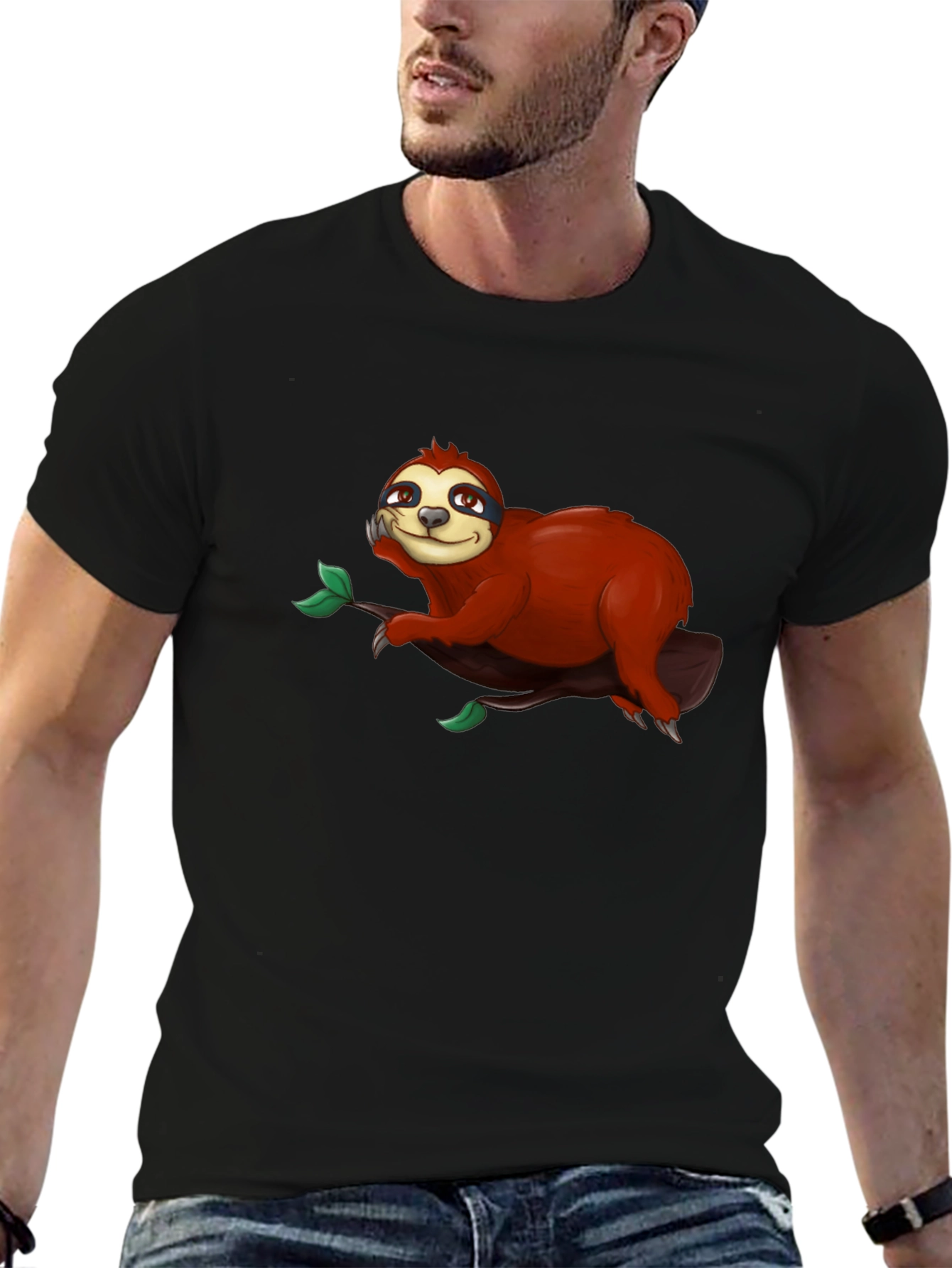 Cute Sloth on Branch Graphic T-Shirt