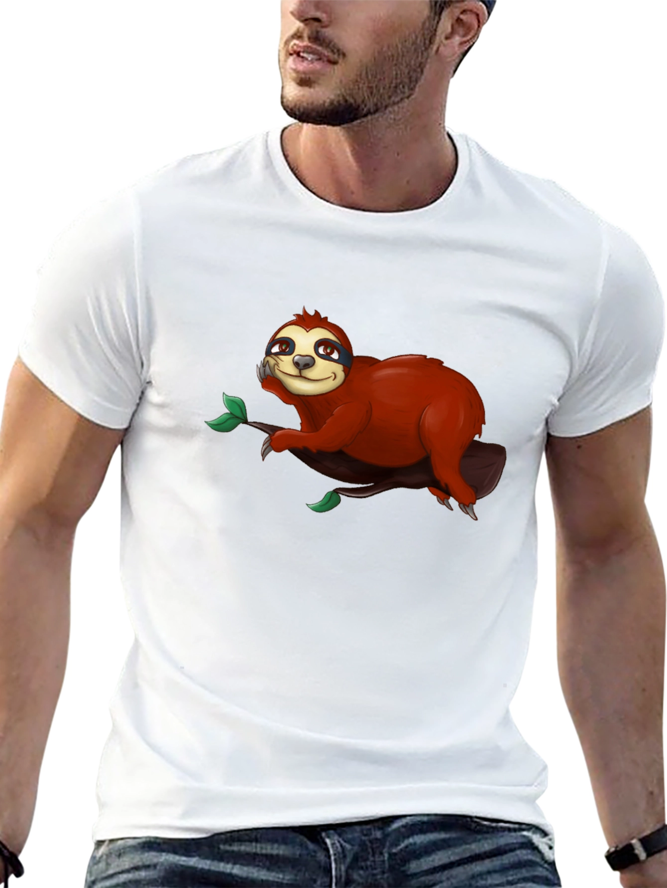 Cute Sloth on Branch Graphic T-Shirt