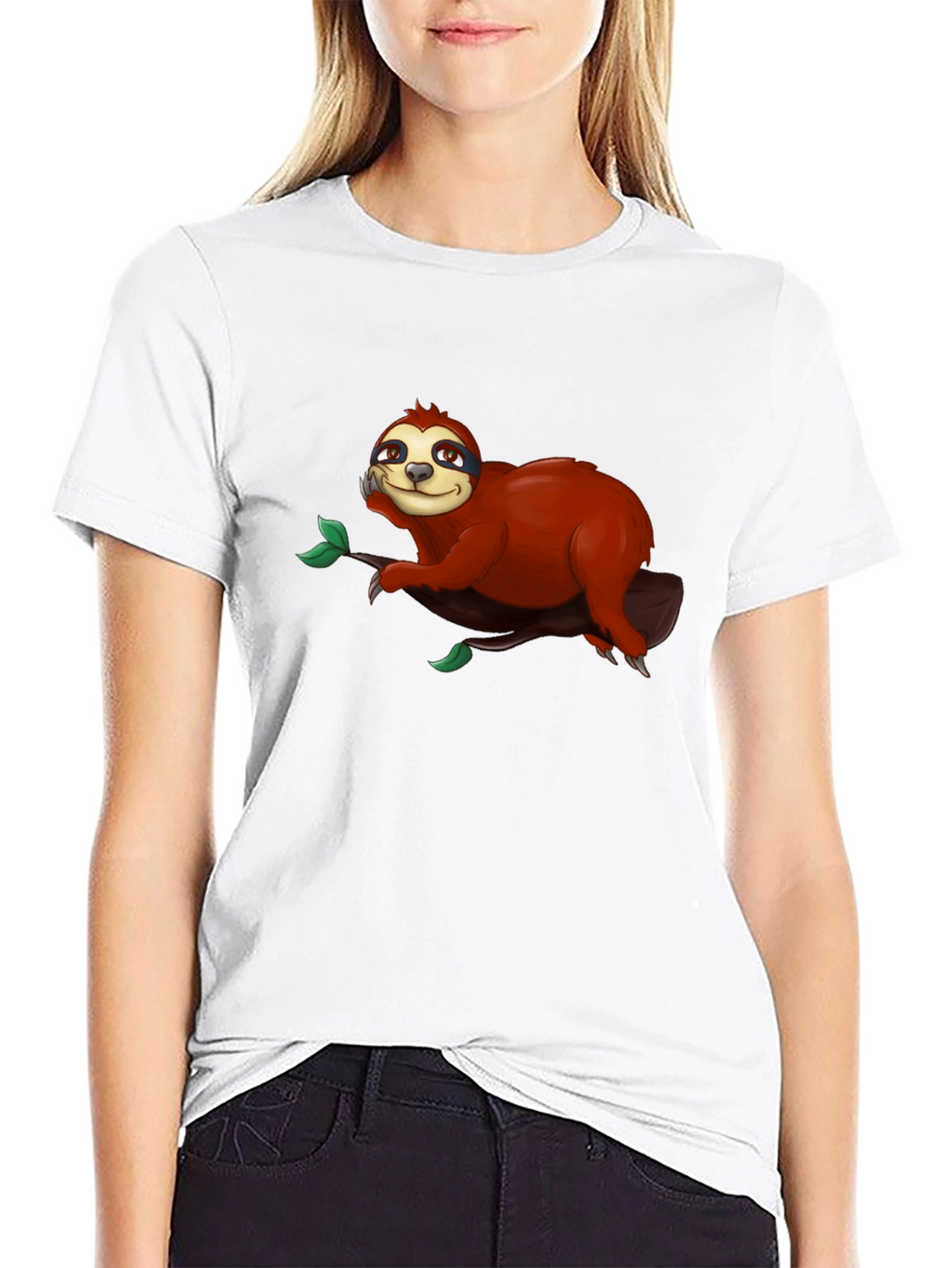 Cute Sloth on Branch Graphic T-Shirt