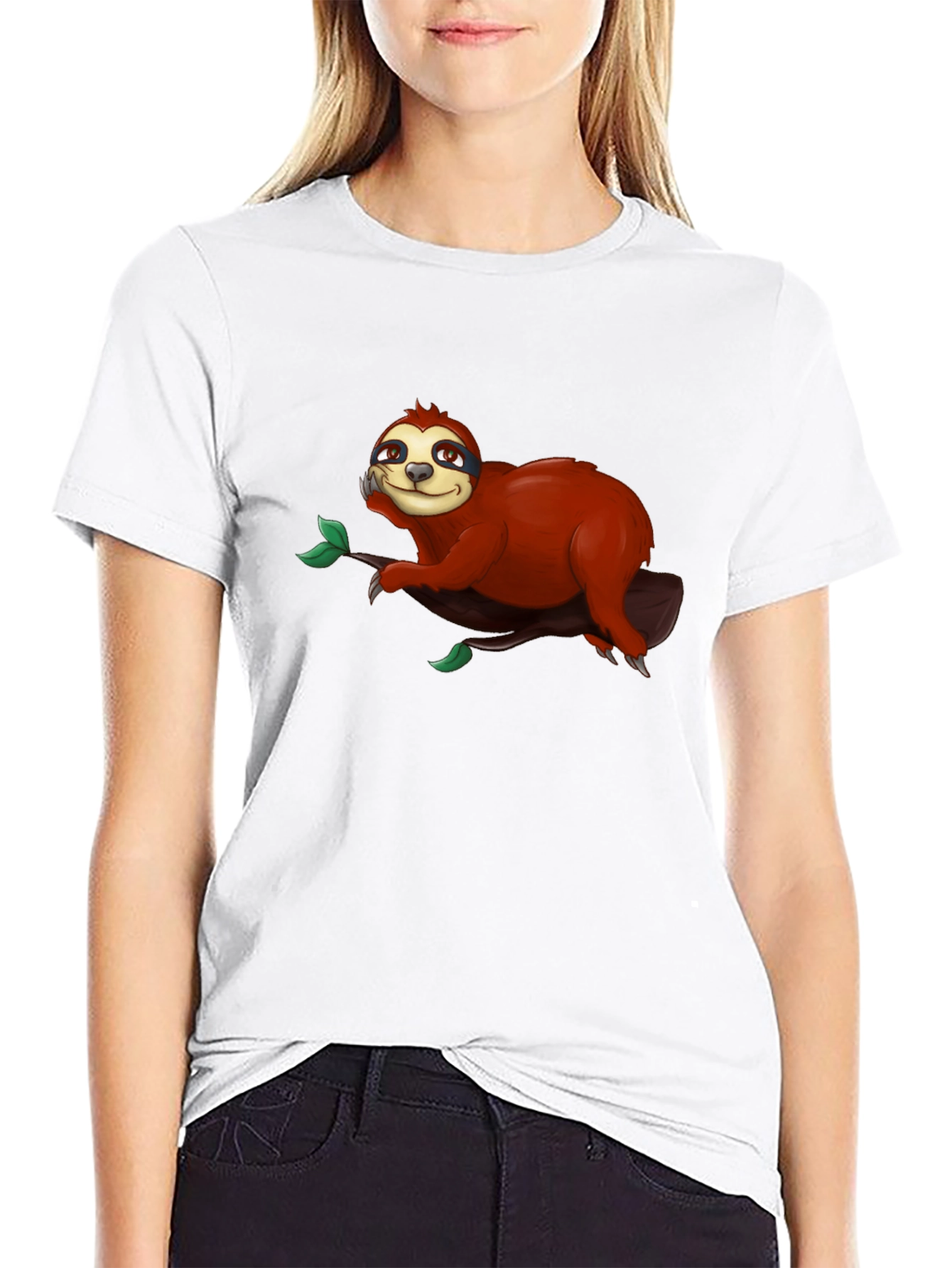 Cute Sloth on Branch Graphic T-Shirt