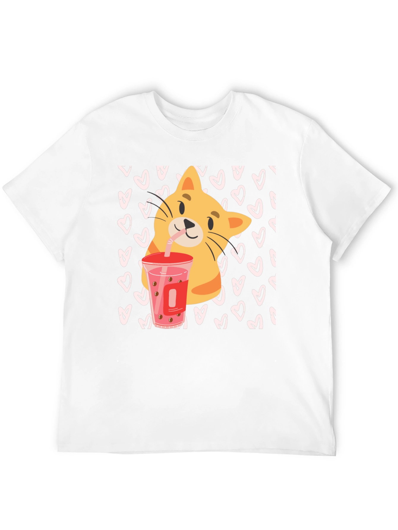 Cat Boba Tea Black T-Shirt