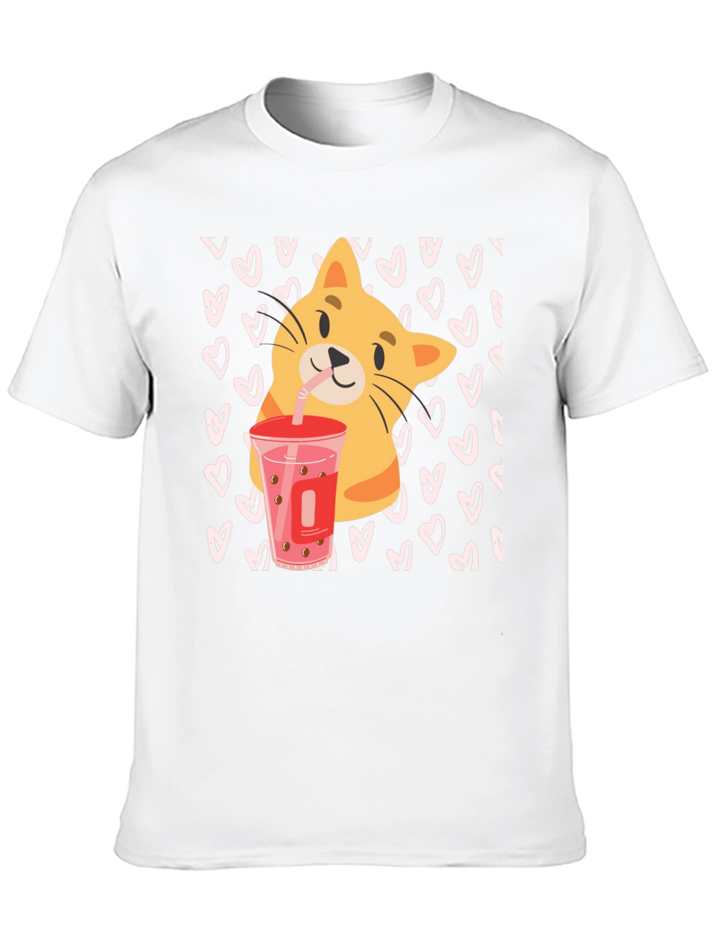 Cat Boba Tea Black T-Shirt