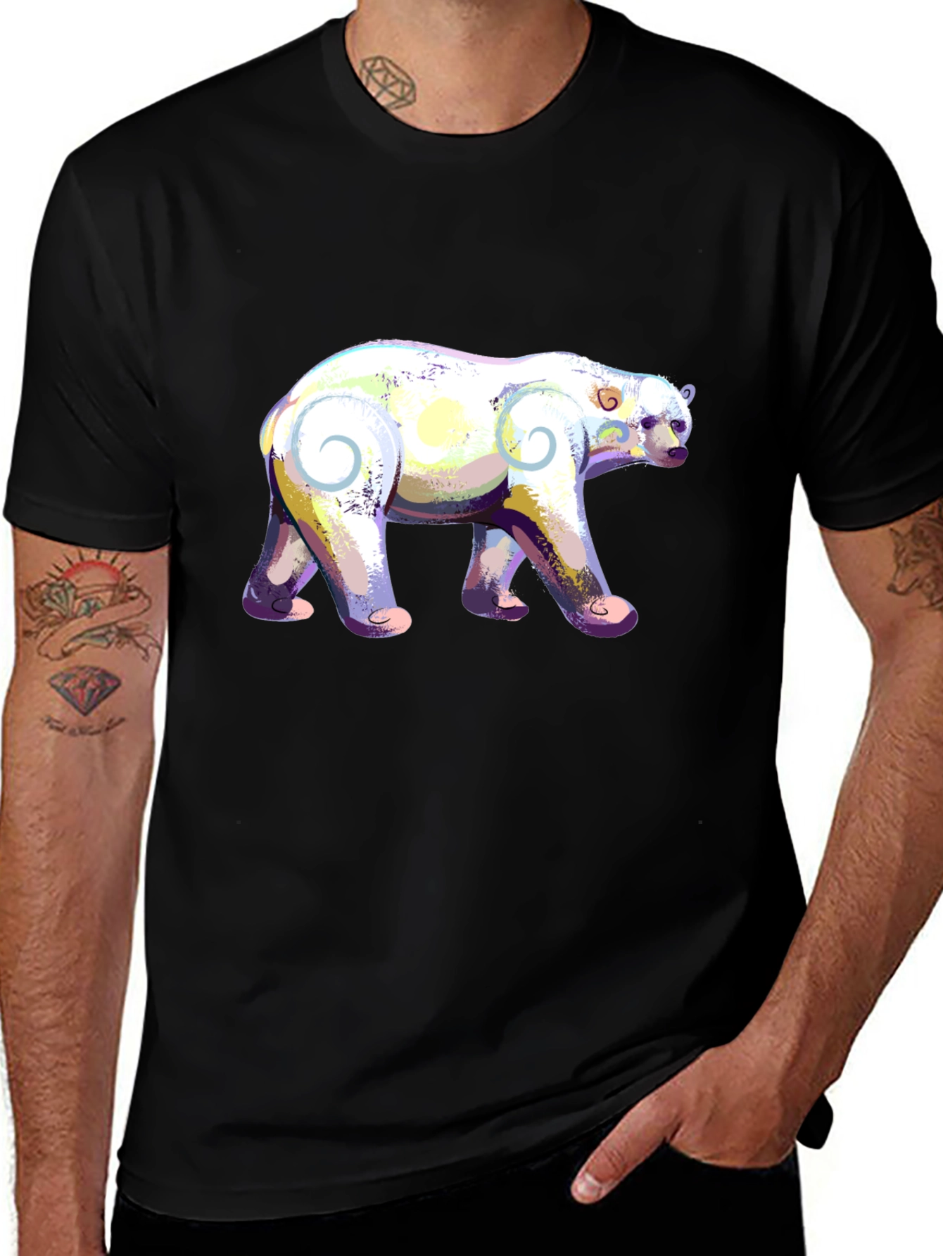 Artistic Polar Bear Graphic T-Shirt