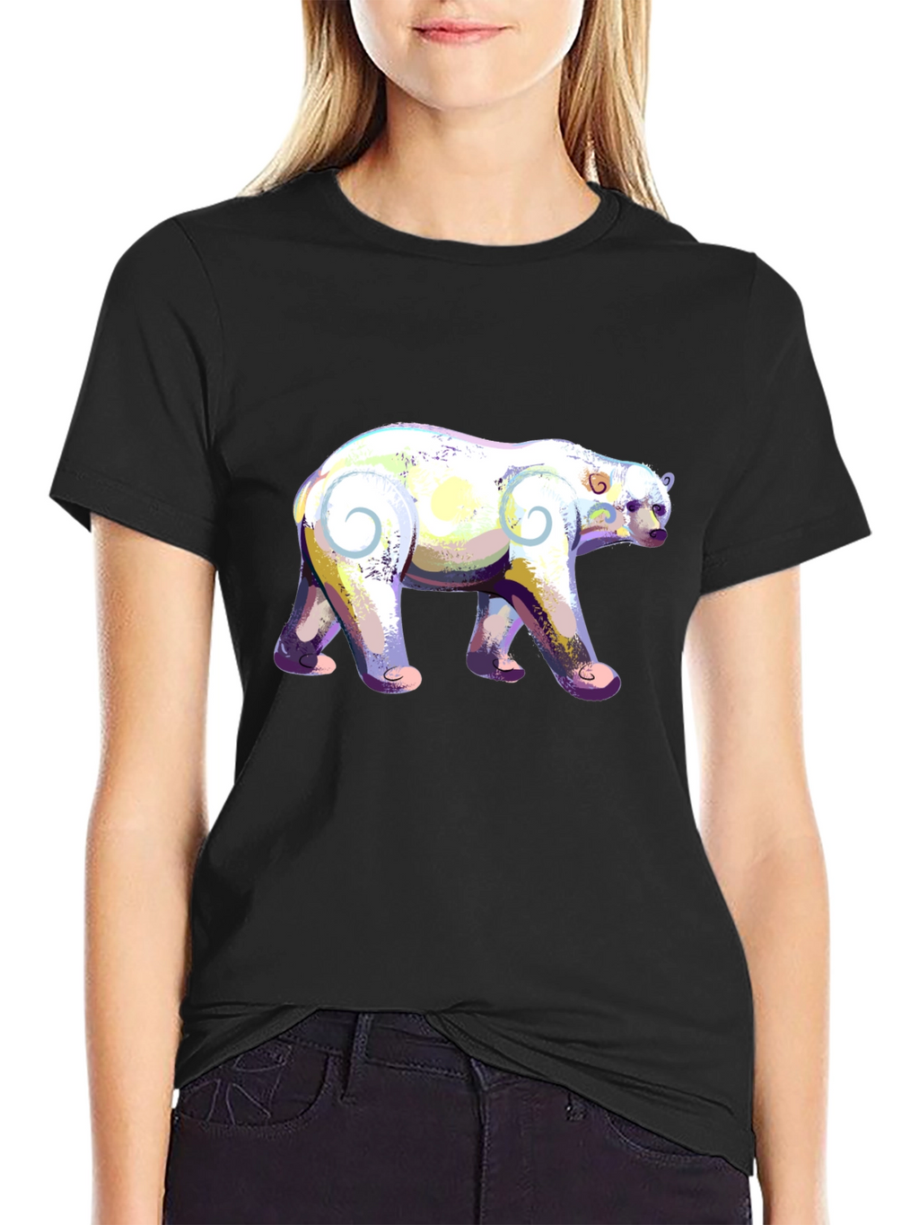Artistic Polar Bear Graphic T-Shirt