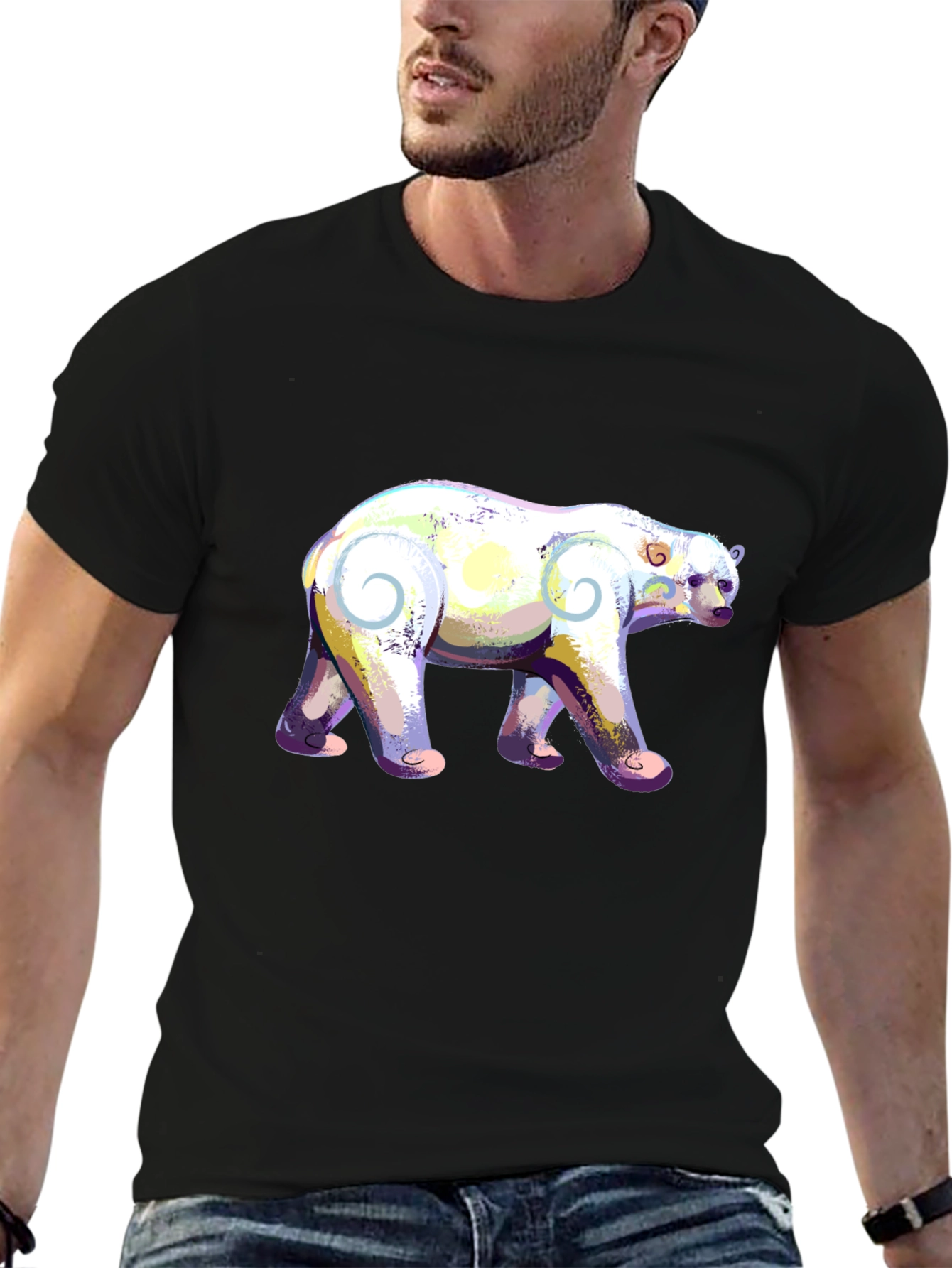 Artistic Polar Bear Graphic T-Shirt