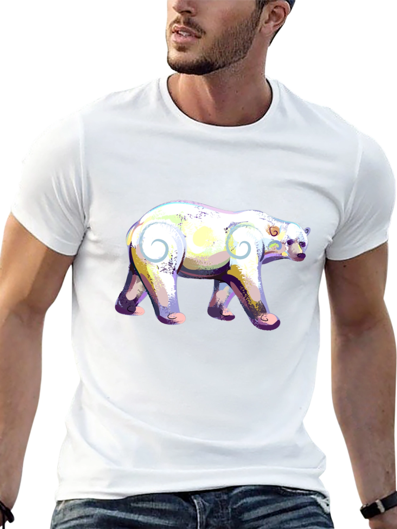 Artistic Polar Bear Graphic T-Shirt