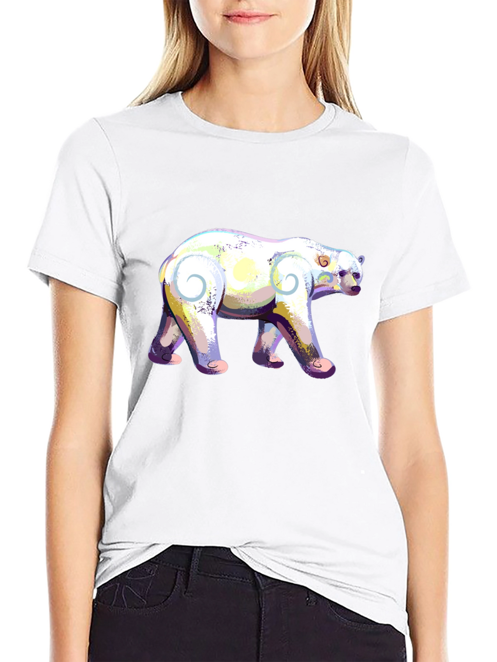 Artistic Polar Bear Graphic T-Shirt