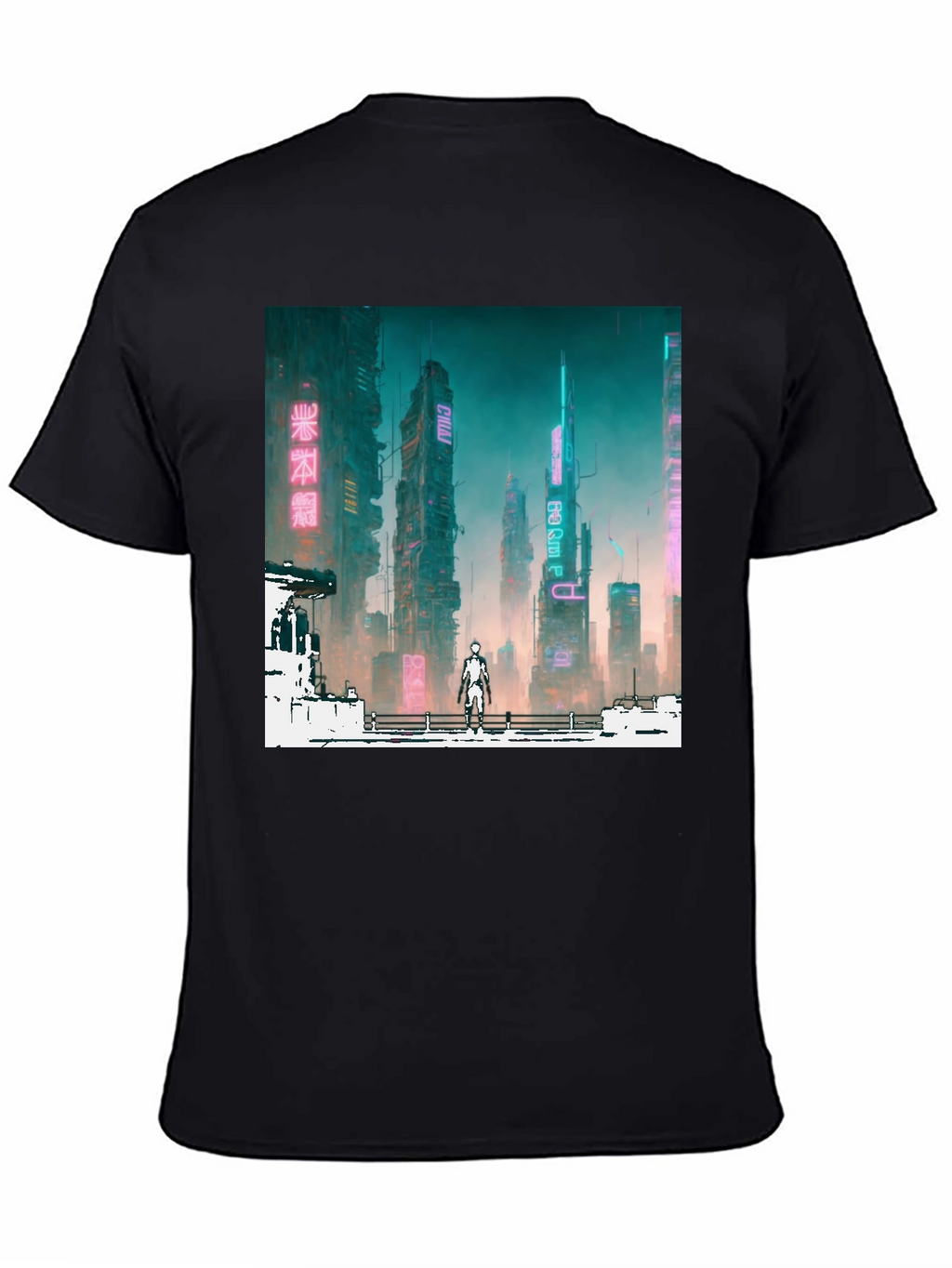 Cyberpunk Cityscape Graphic Tee - Futuristic Fashion
