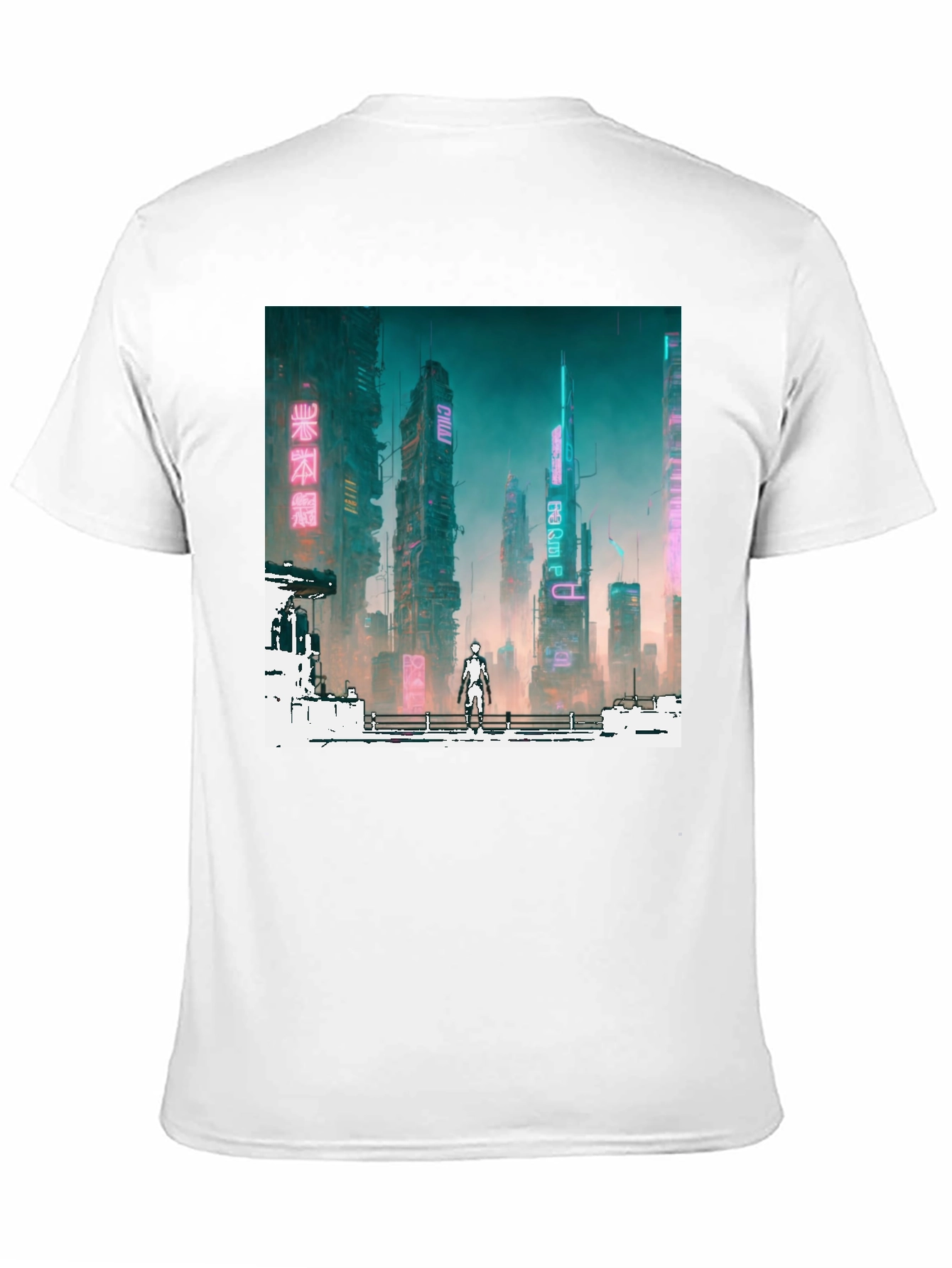 Cyberpunk Cityscape Graphic Tee - Futuristic Fashion
