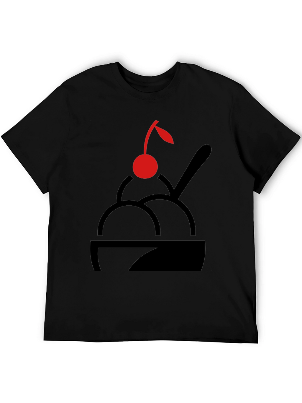Cherry Ice Cream T-Shirt - Black Graphic Print