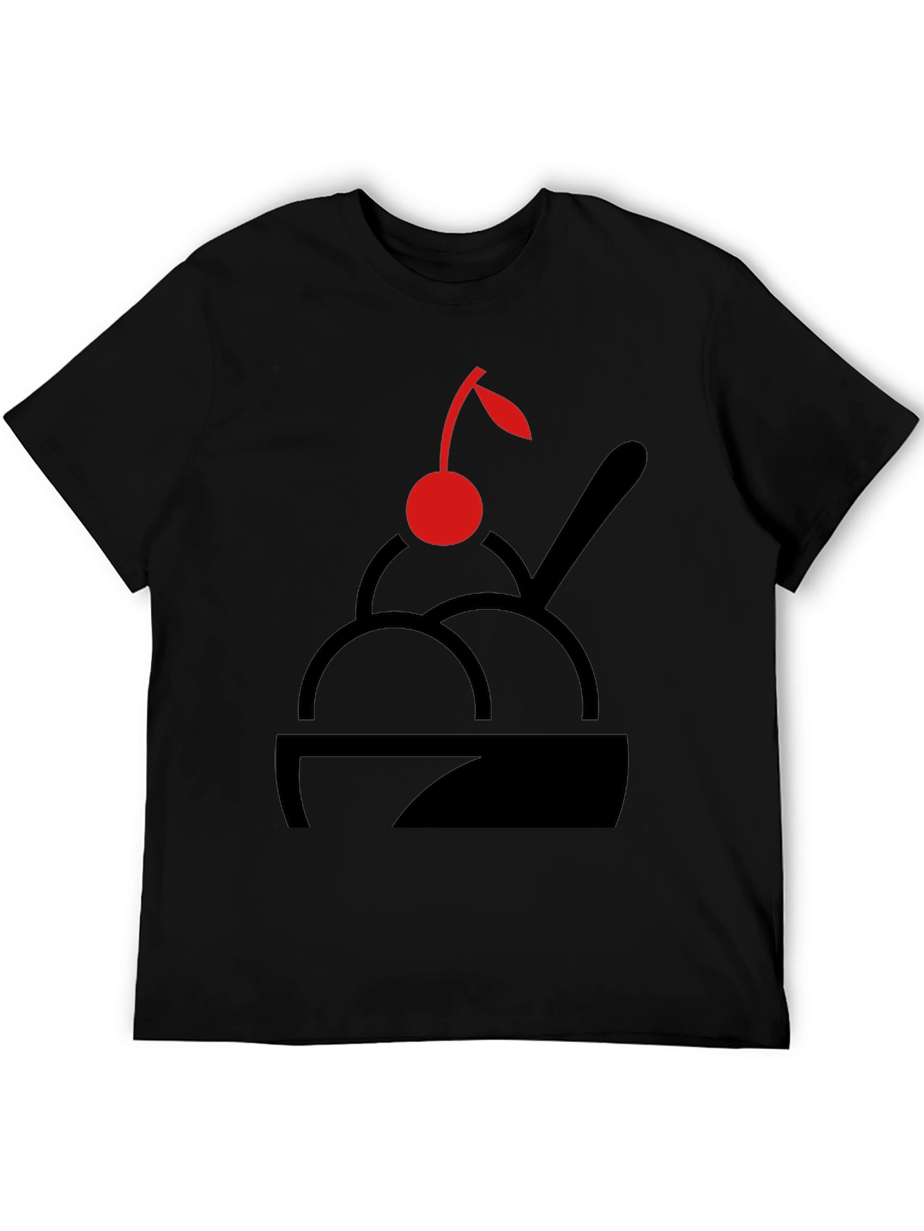 Cherry Ice Cream T-Shirt - Black Graphic Print