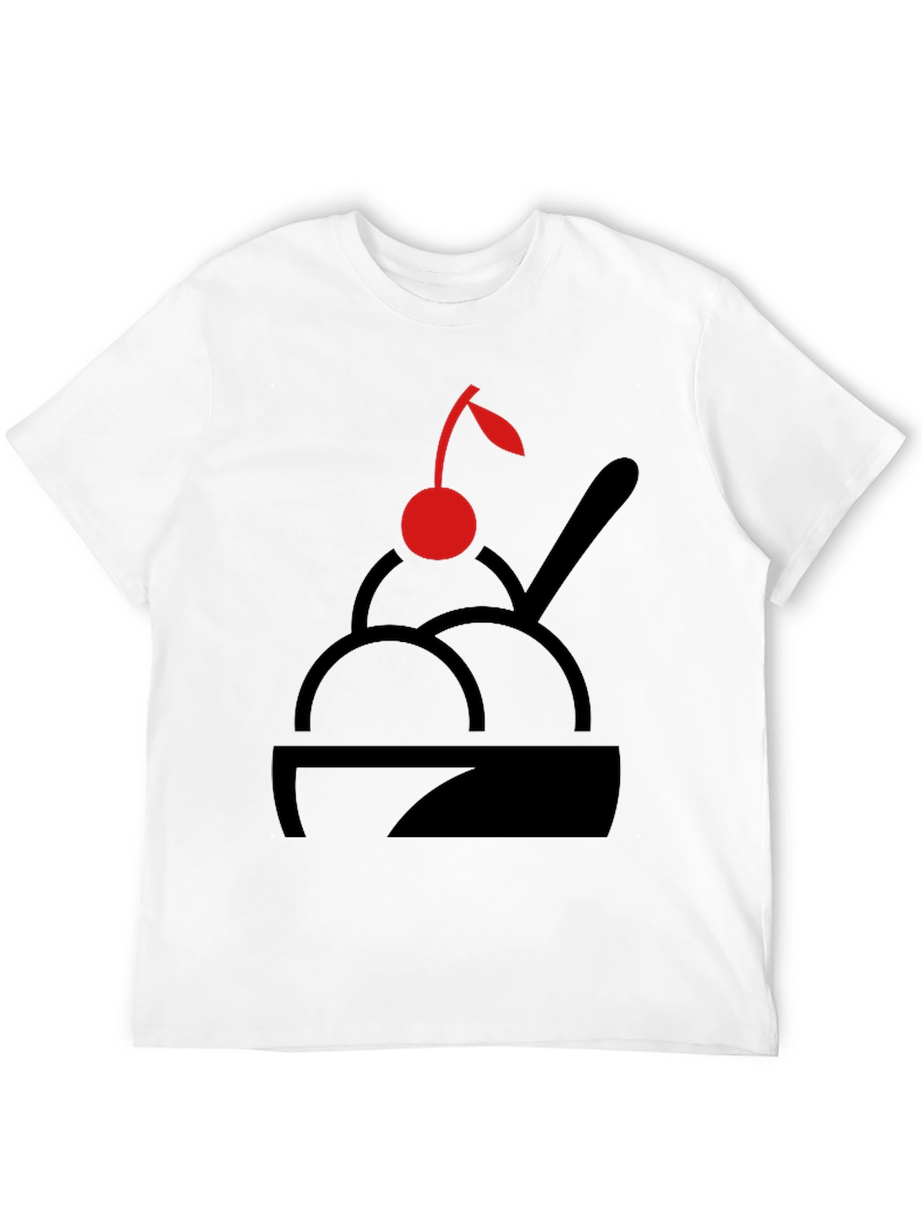 Cherry Ice Cream T-Shirt - Black Graphic Print