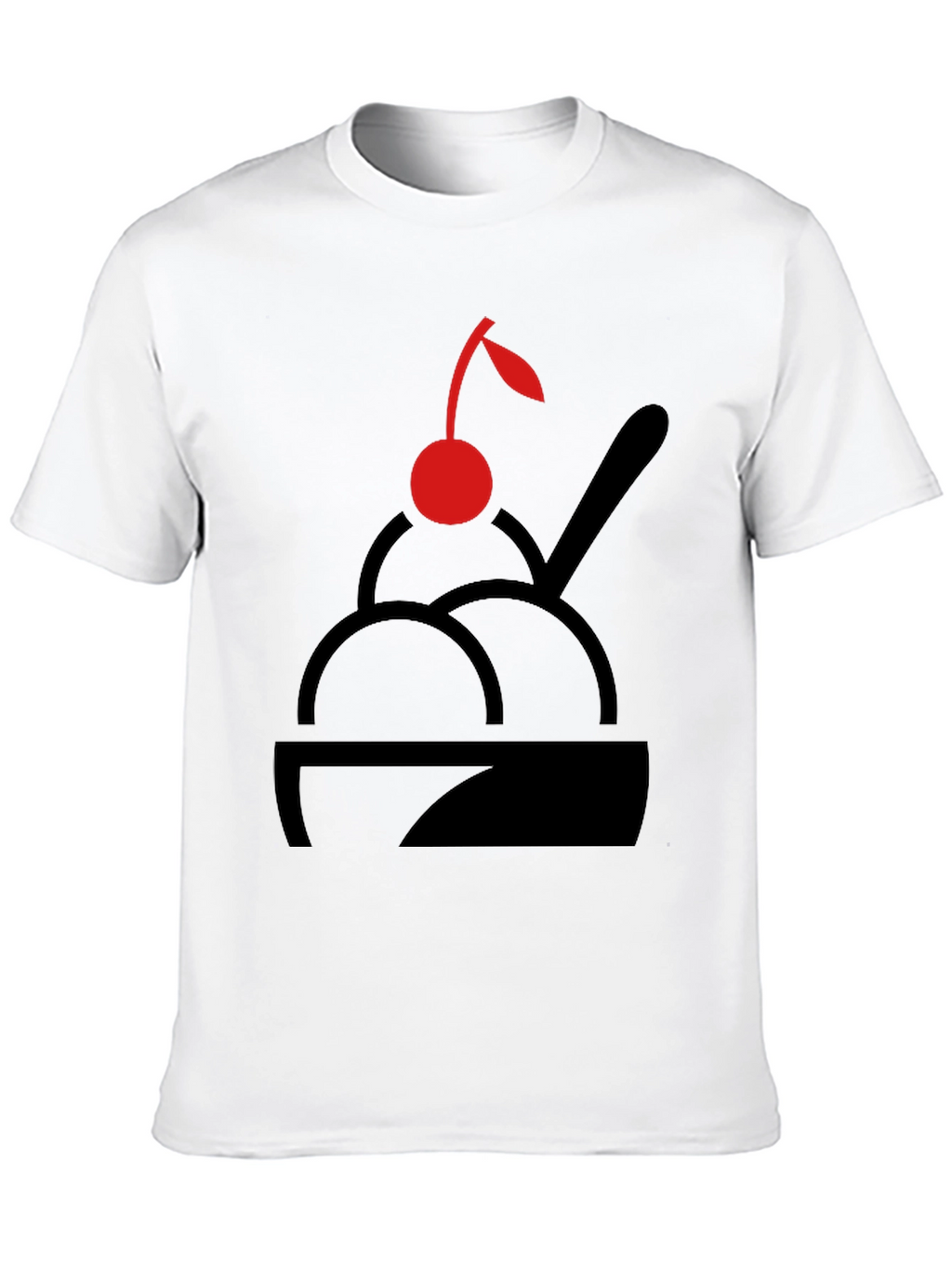 Cherry Ice Cream T-Shirt - Black Graphic Print