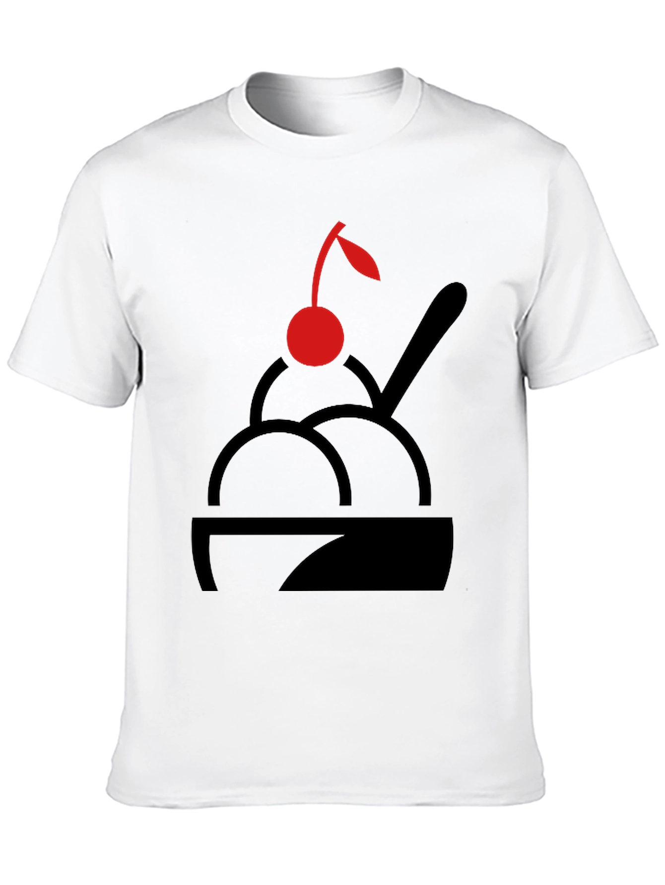 Cherry Ice Cream T-Shirt - Black Graphic Print