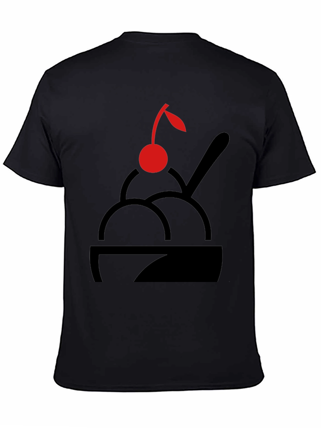 Cherry Ice Cream T-Shirt - Black Graphic Print