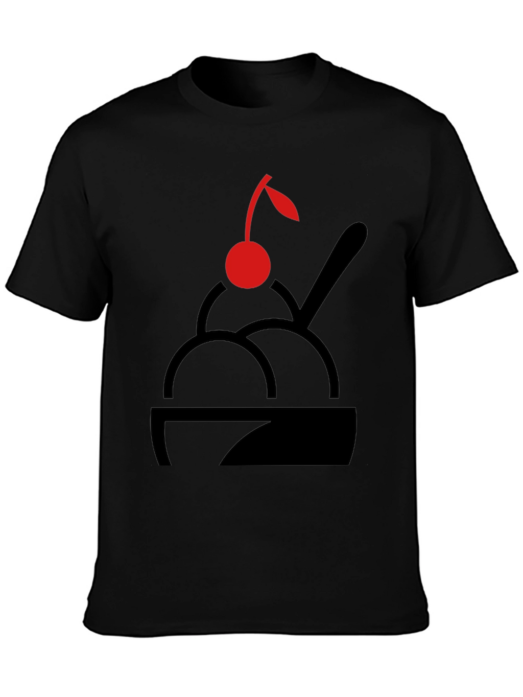 Cherry Ice Cream T-Shirt - Black Graphic Print