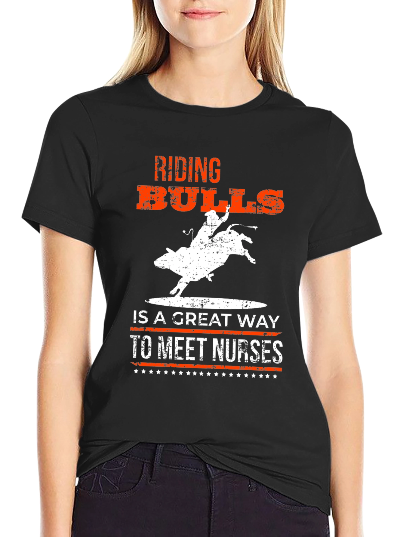 Riding Bulls to Meet Nurses Graphic T-Shirt