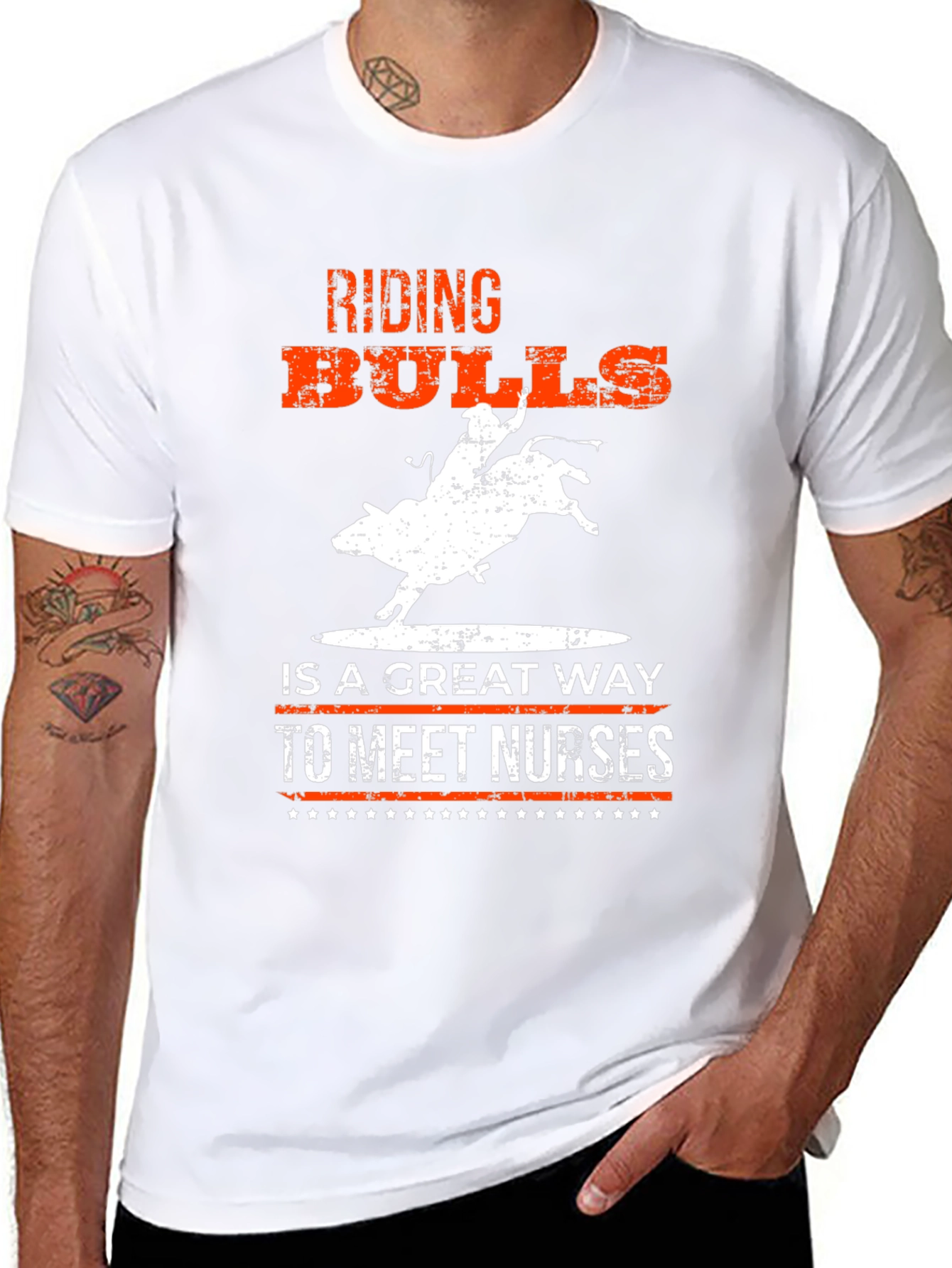 Riding Bulls to Meet Nurses Graphic T-Shirt