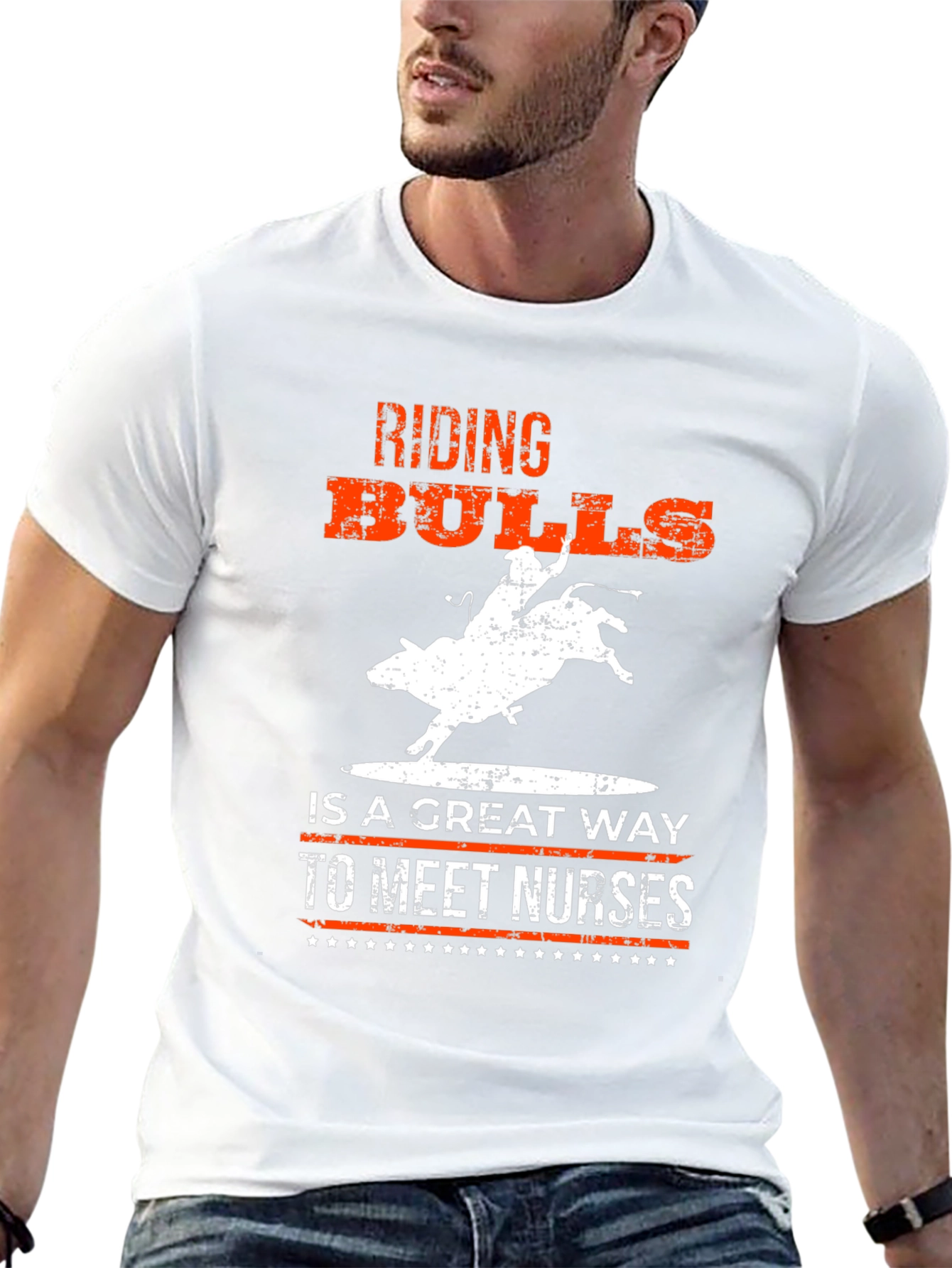 Riding Bulls to Meet Nurses Graphic T-Shirt