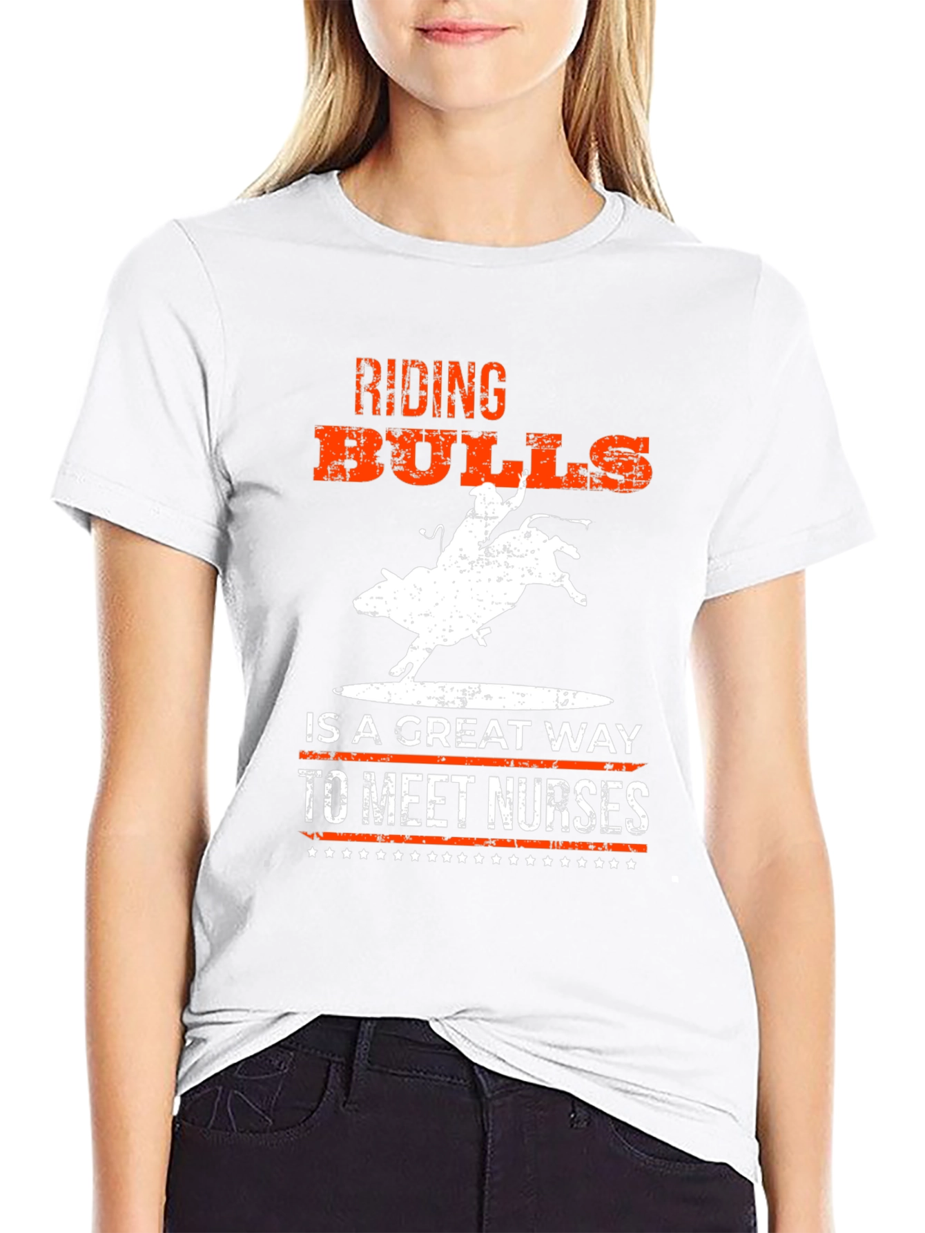 Riding Bulls to Meet Nurses Graphic T-Shirt