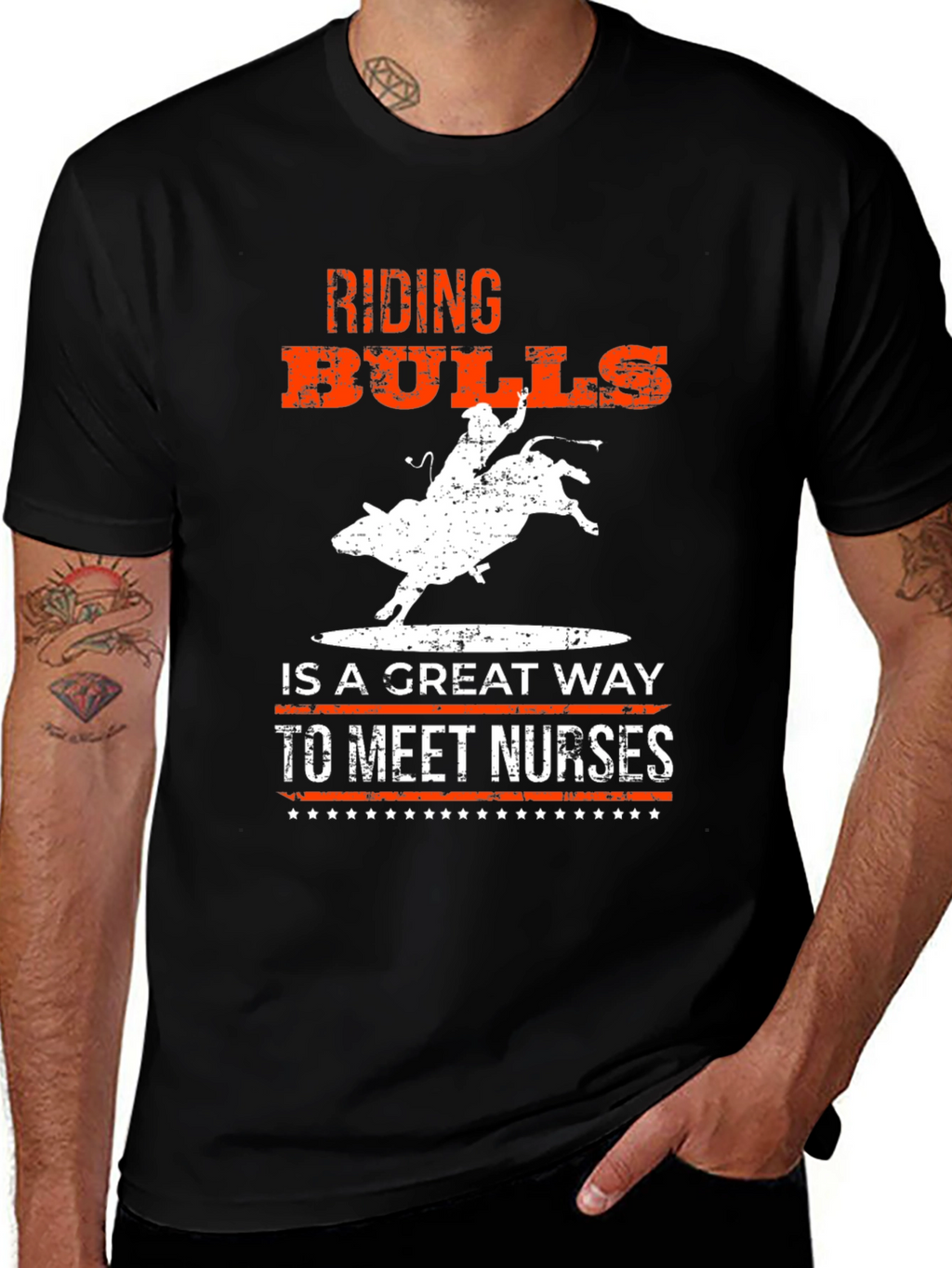 Riding Bulls to Meet Nurses Graphic T-Shirt