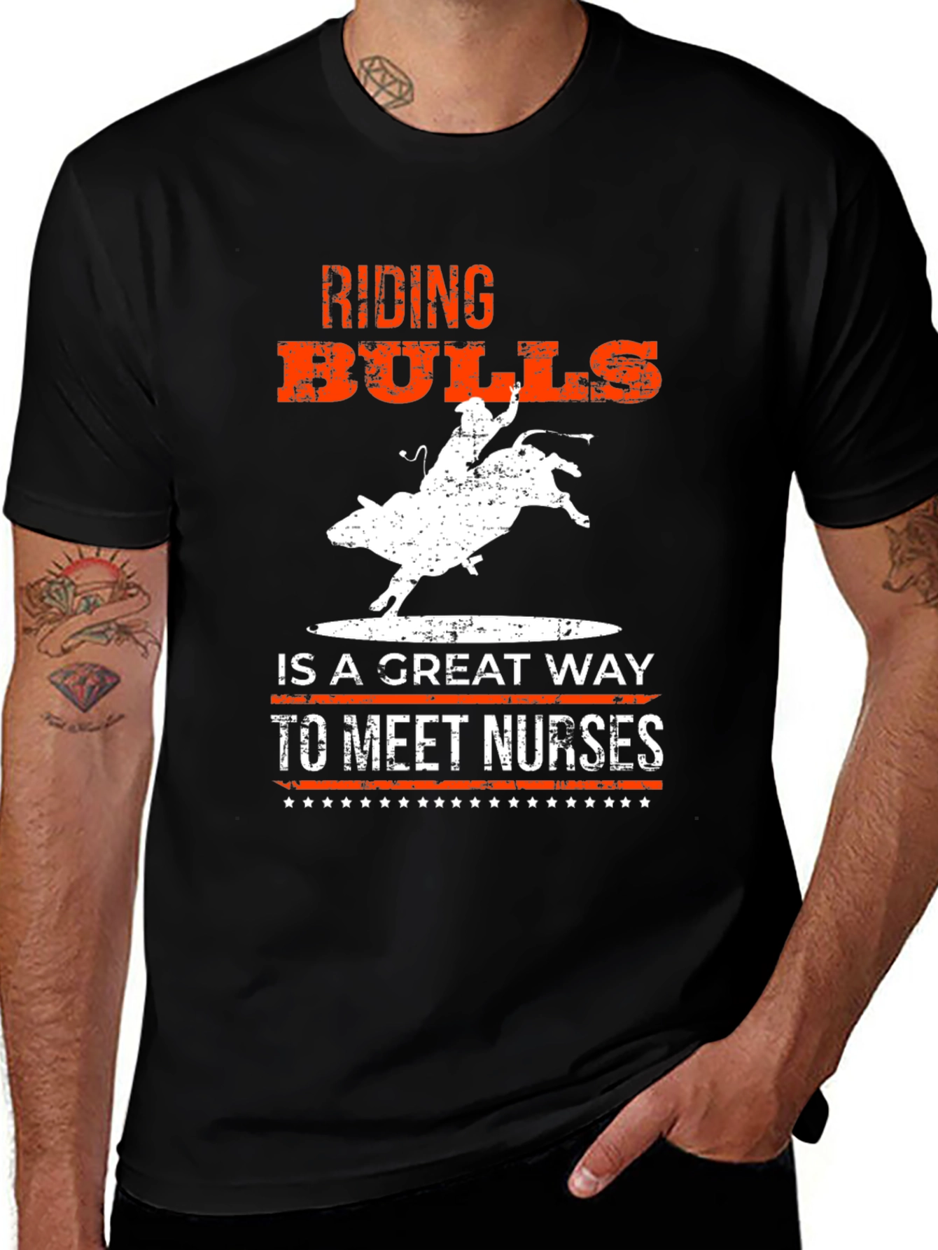 Riding Bulls to Meet Nurses Graphic T-Shirt