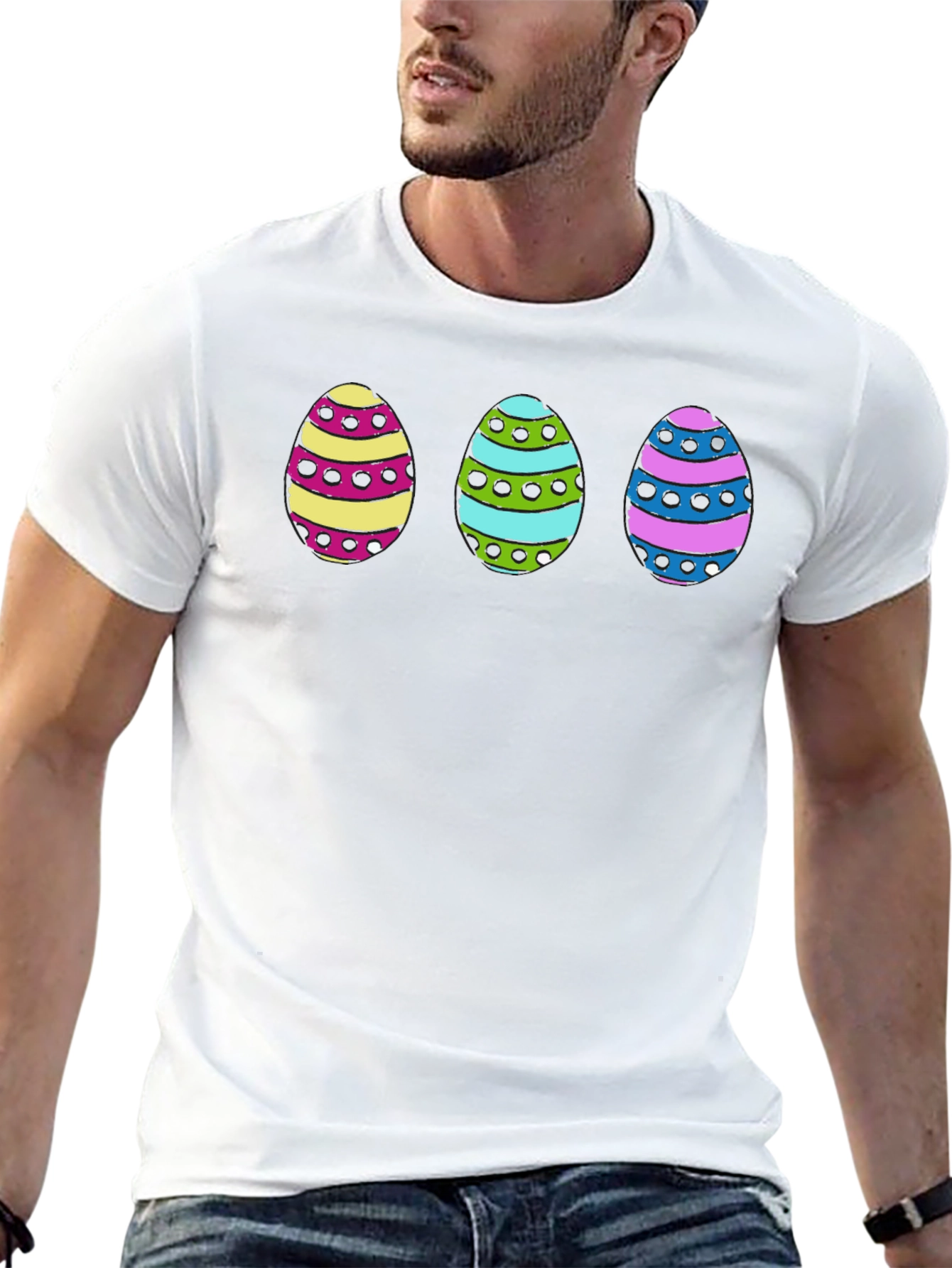 Easter Egg Graphic Print Tee - Fun Holiday Apparel