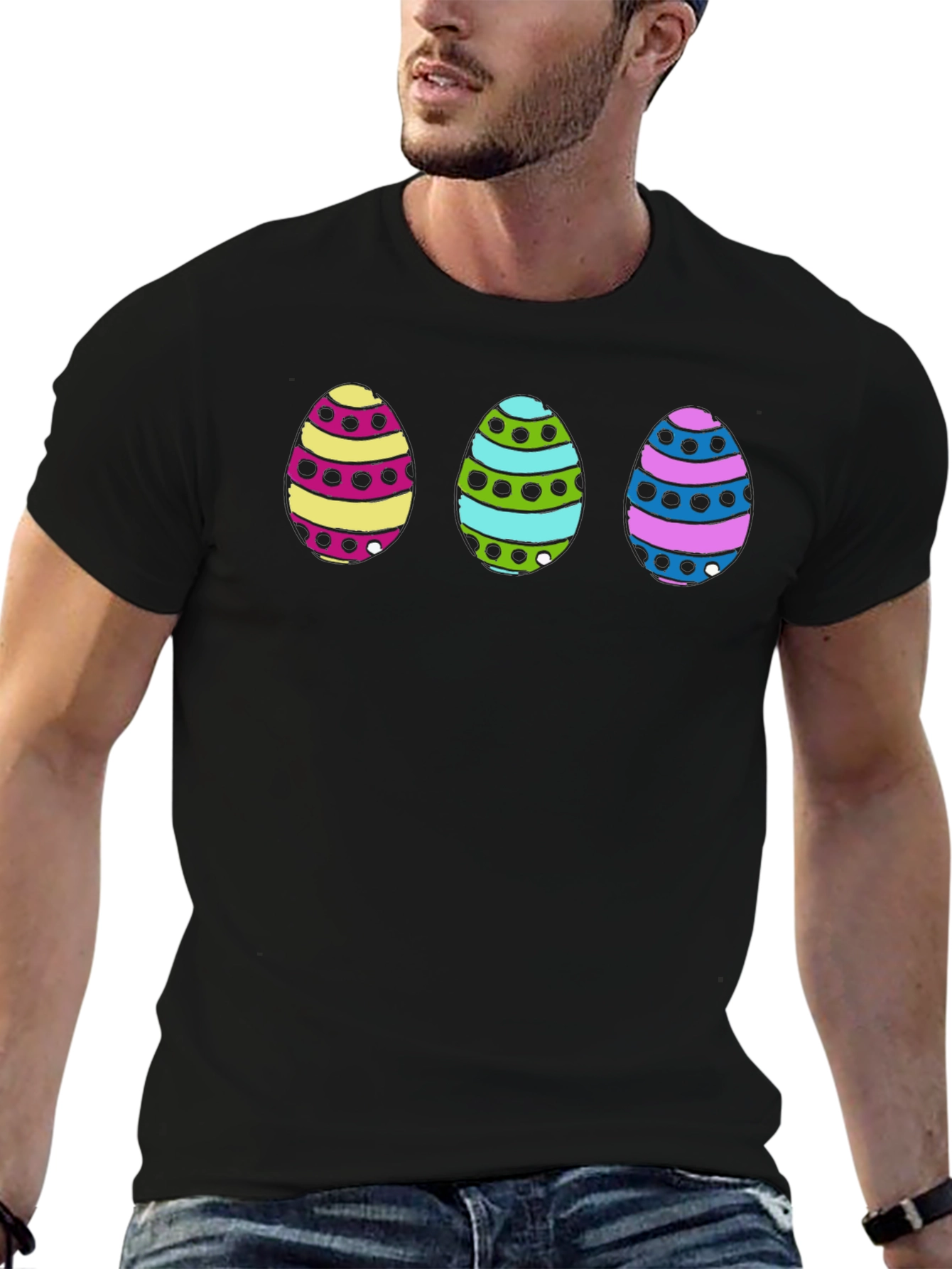 Easter Egg Graphic Print Tee - Fun Holiday Apparel