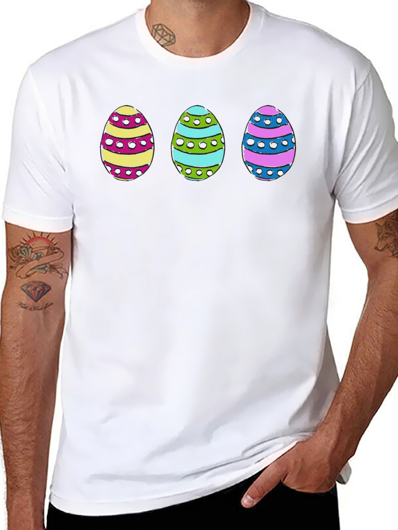 Easter Egg Graphic Print Tee - Fun Holiday Apparel