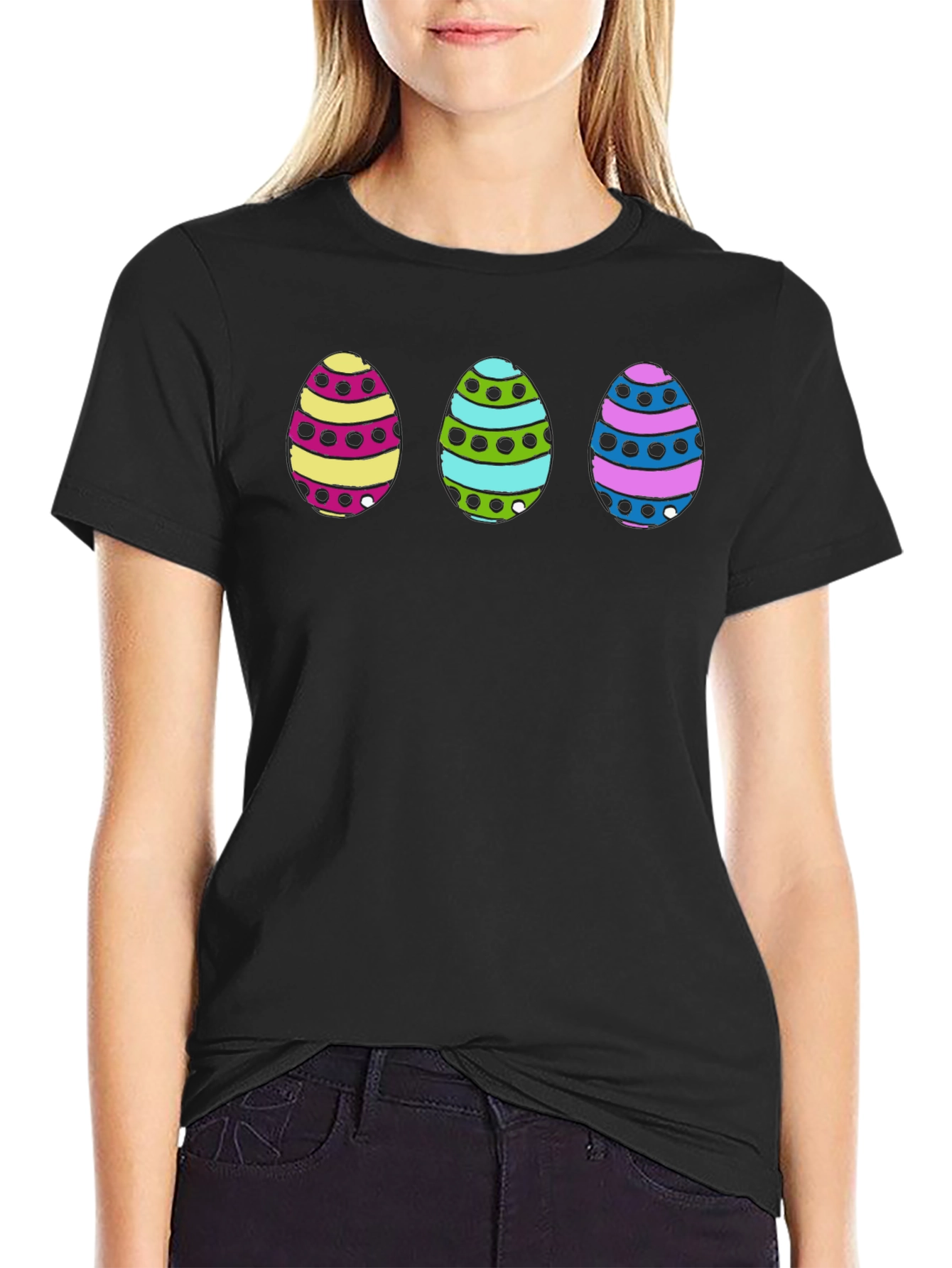 Easter Egg Graphic Print Tee - Fun Holiday Apparel