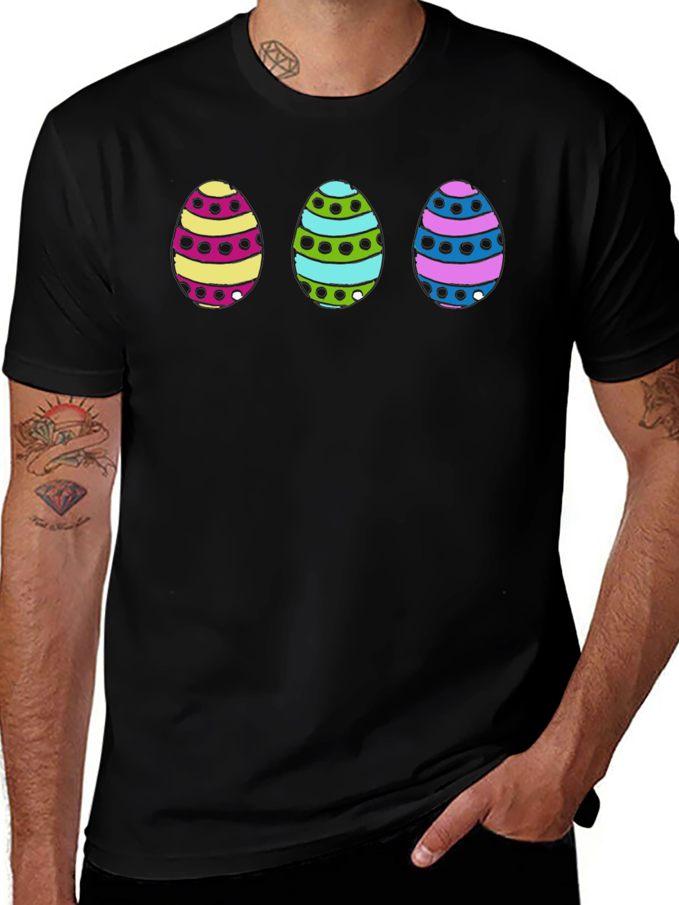 Easter Egg Graphic Print Tee - Fun Holiday Apparel
