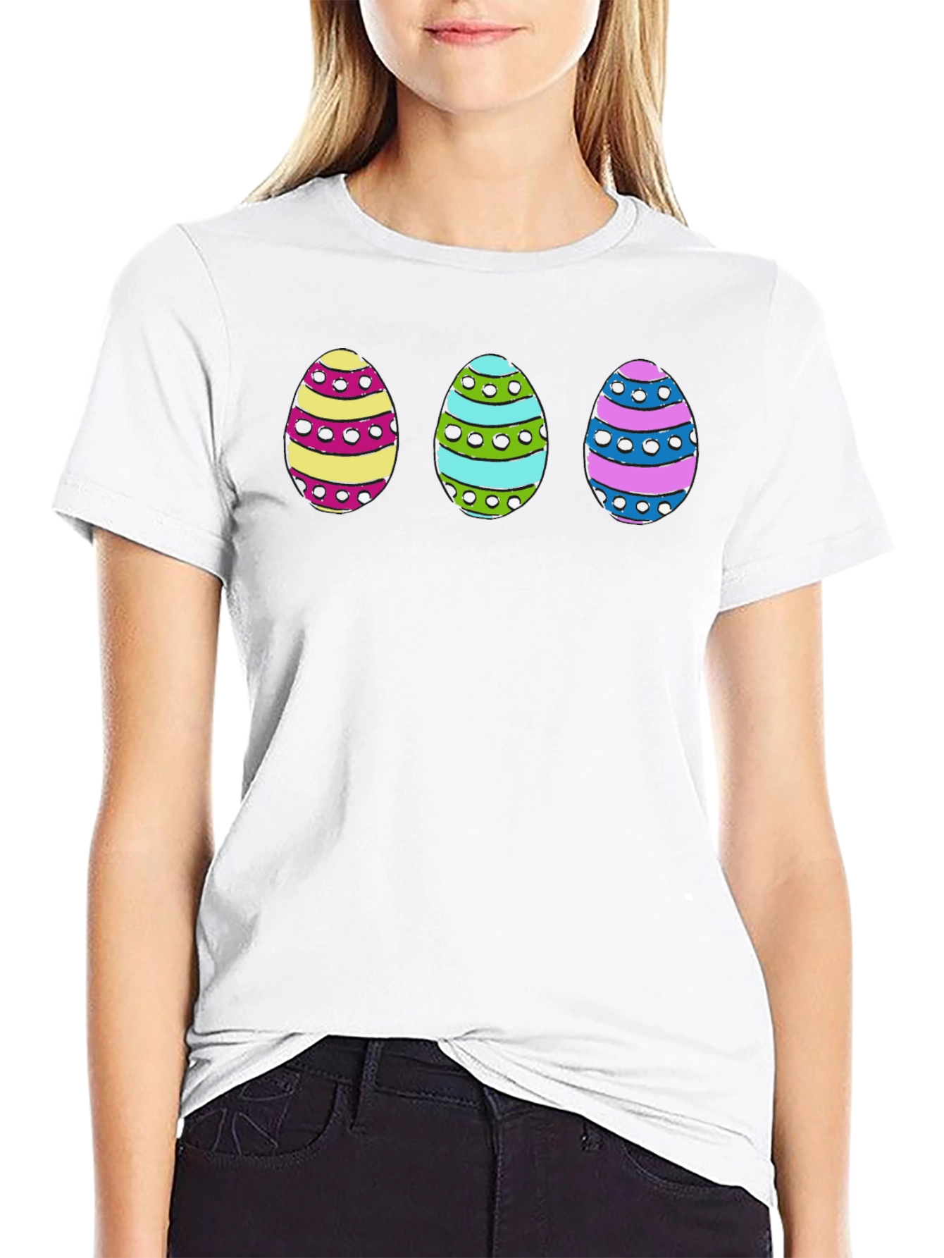 Easter Egg Graphic Print Tee - Fun Holiday Apparel