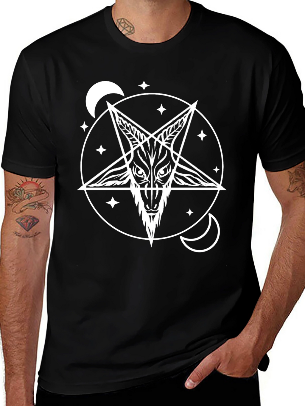 Baphomet T-Shirt - Occult Goat Head Design