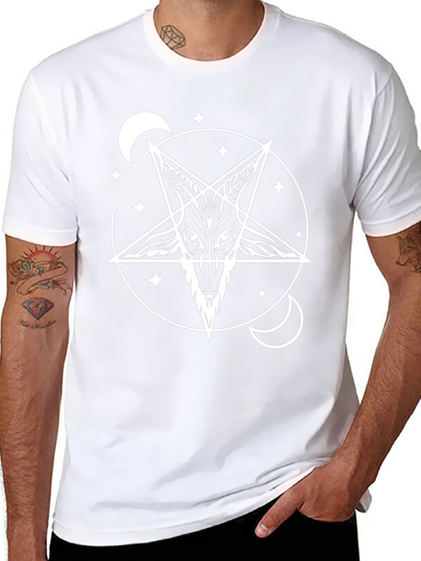 Baphomet T-Shirt - Occult Goat Head Design