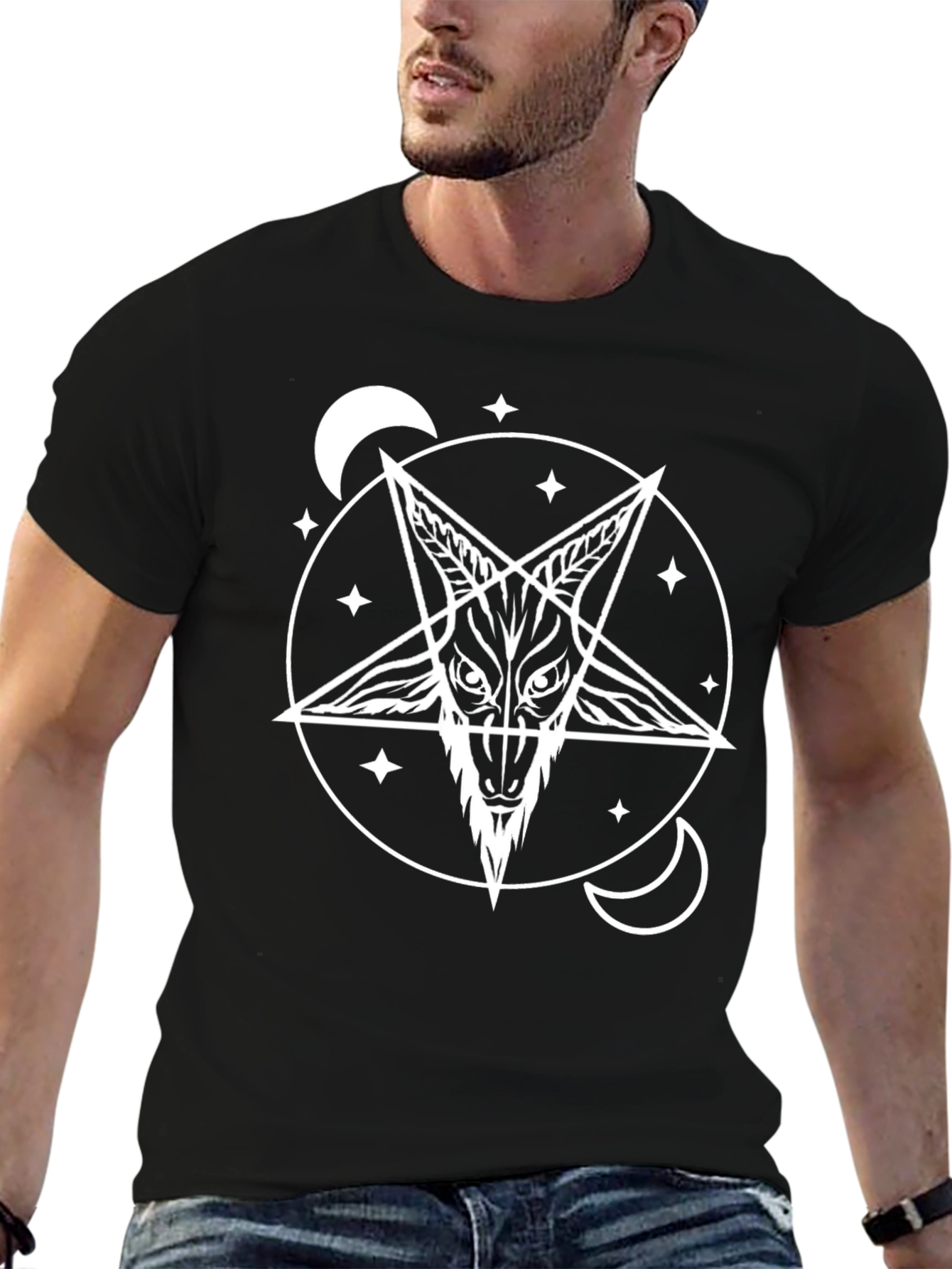 Baphomet T-Shirt - Occult Goat Head Design