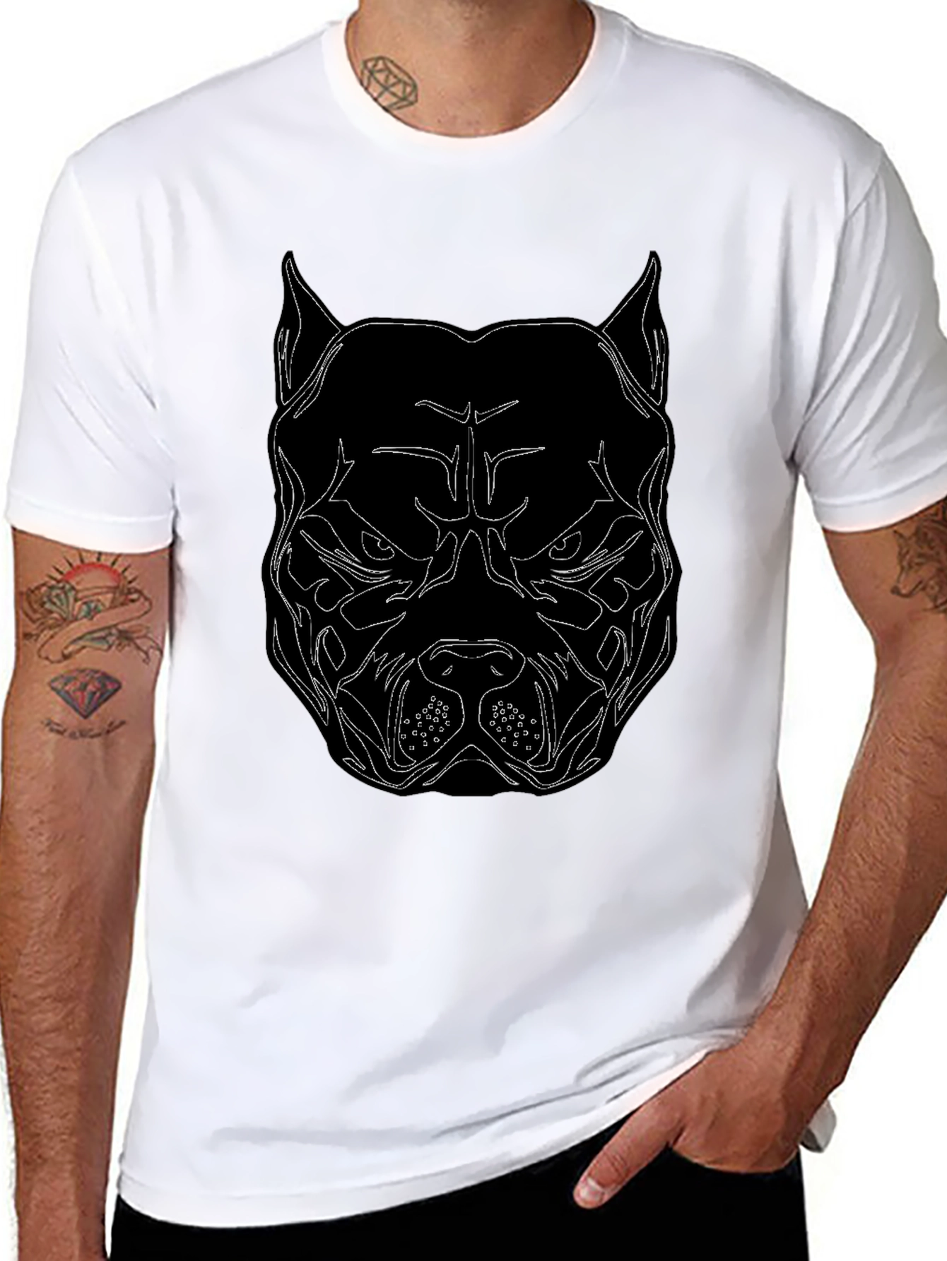 Black Pitbull Graphic Tee - Bold Streetwear
