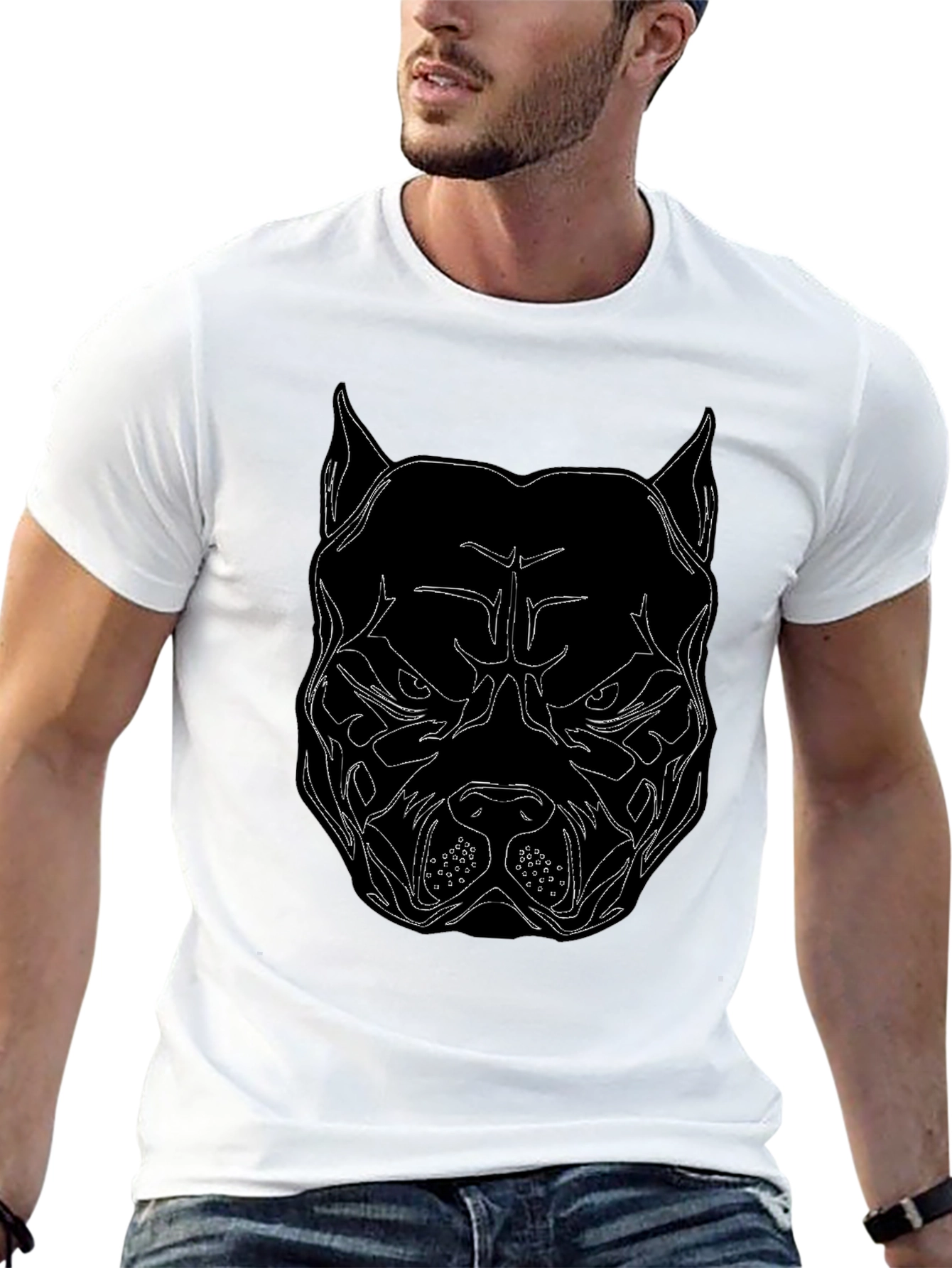 Black Pitbull Graphic Tee - Bold Streetwear