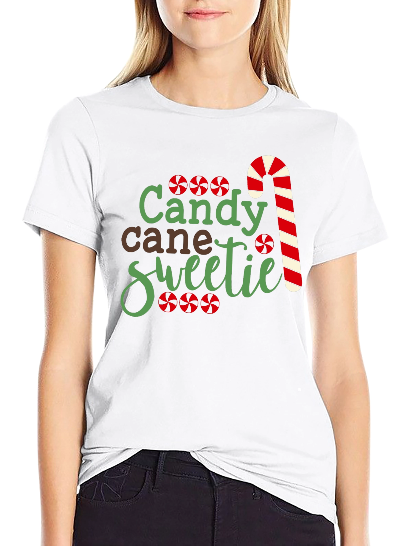 Candy Cane Sweetie Graphic Tee - Holiday Shirt