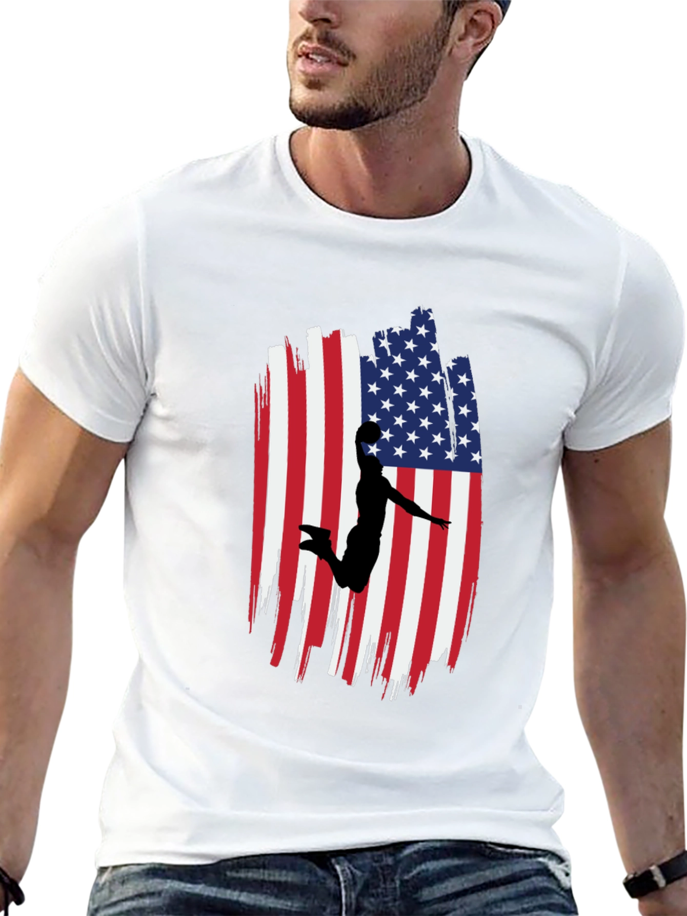 American Flag Basketball Graphic Tee