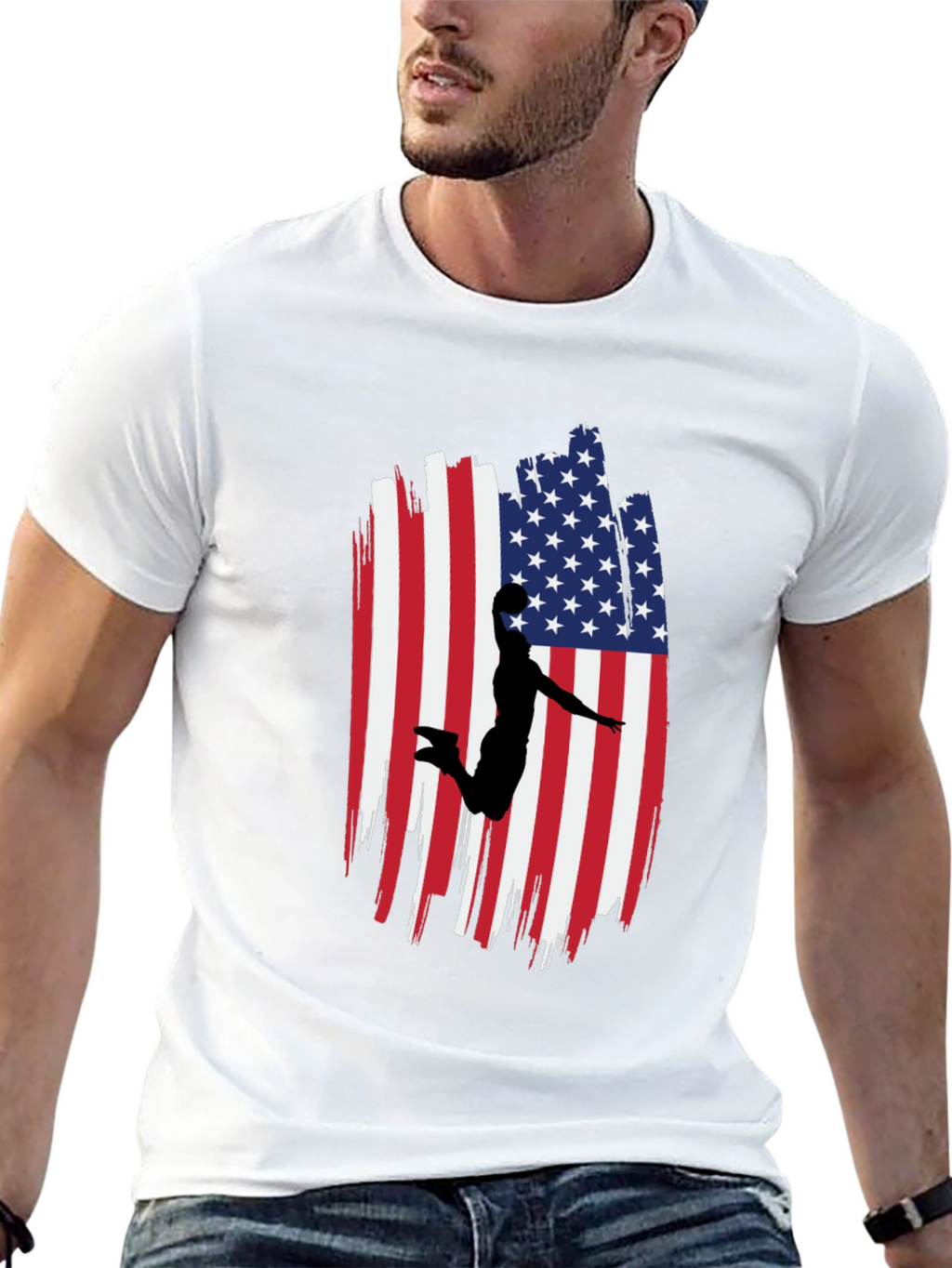 American Flag Basketball Graphic Tee