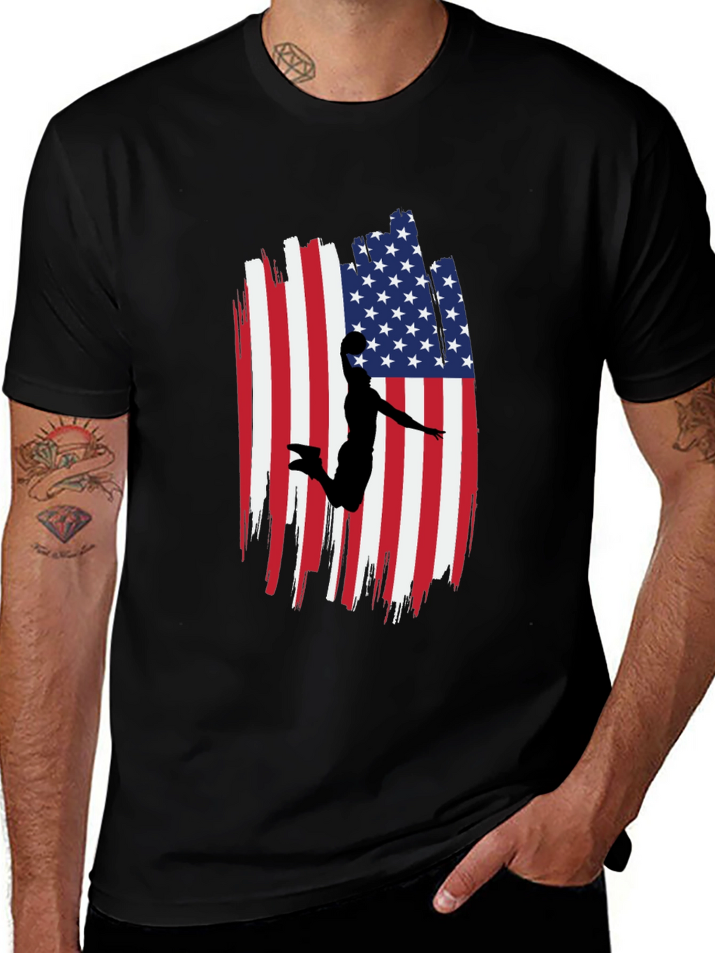 American Flag Basketball Graphic Tee
