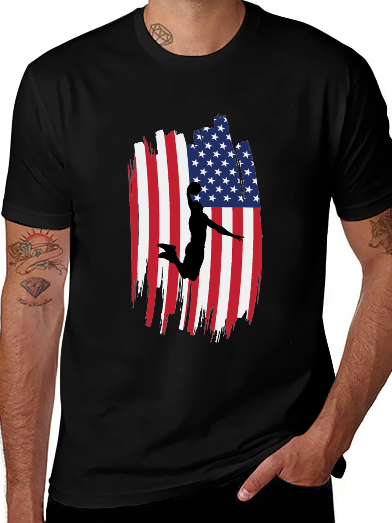 American Flag Basketball Graphic Tee