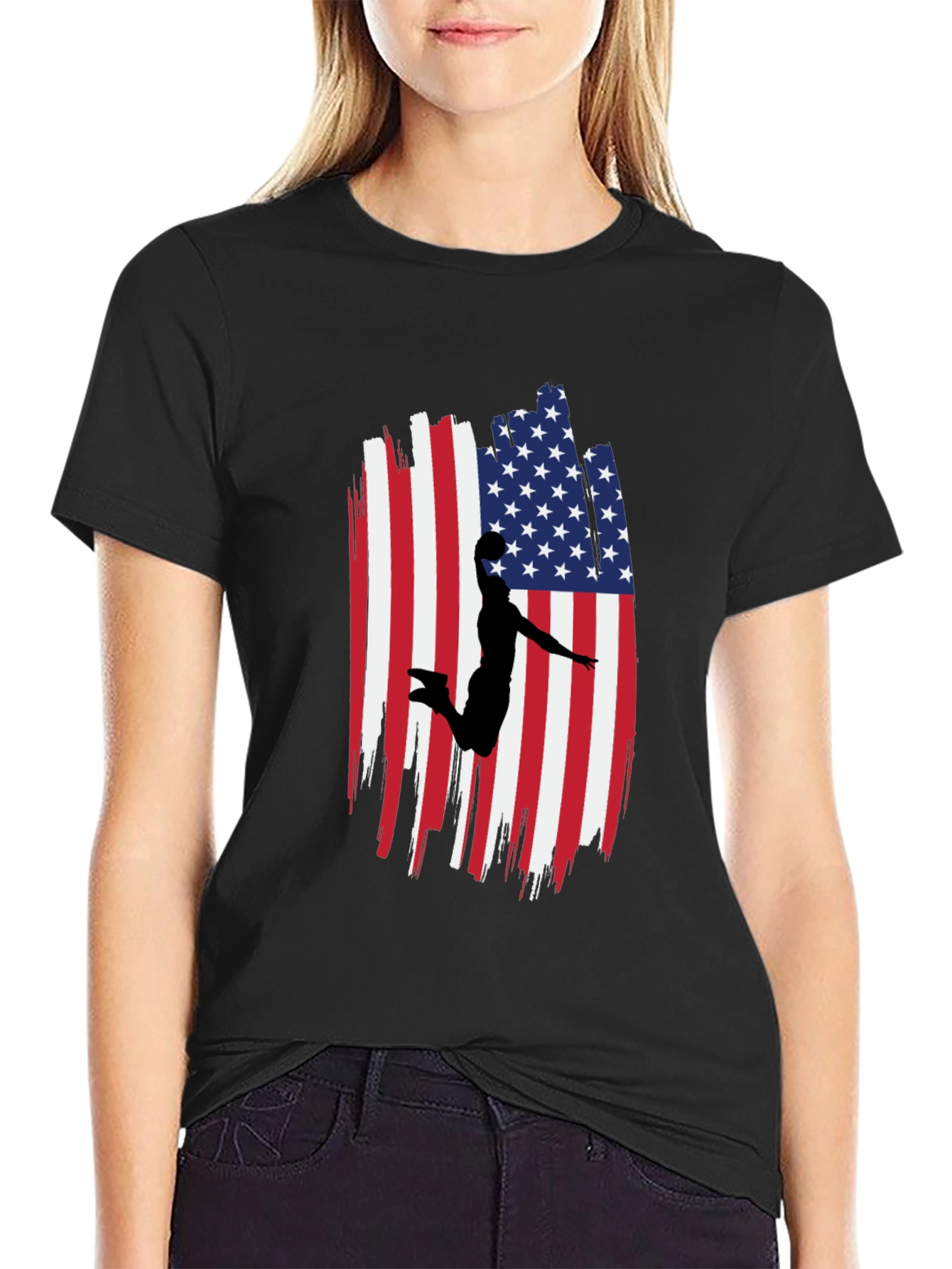 American Flag Basketball Graphic Tee