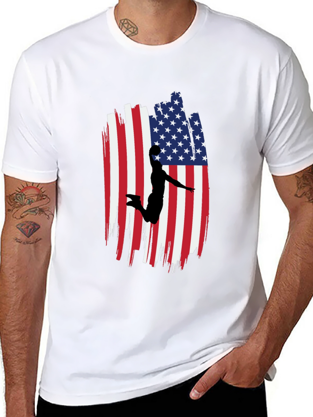 American Flag Basketball Graphic Tee