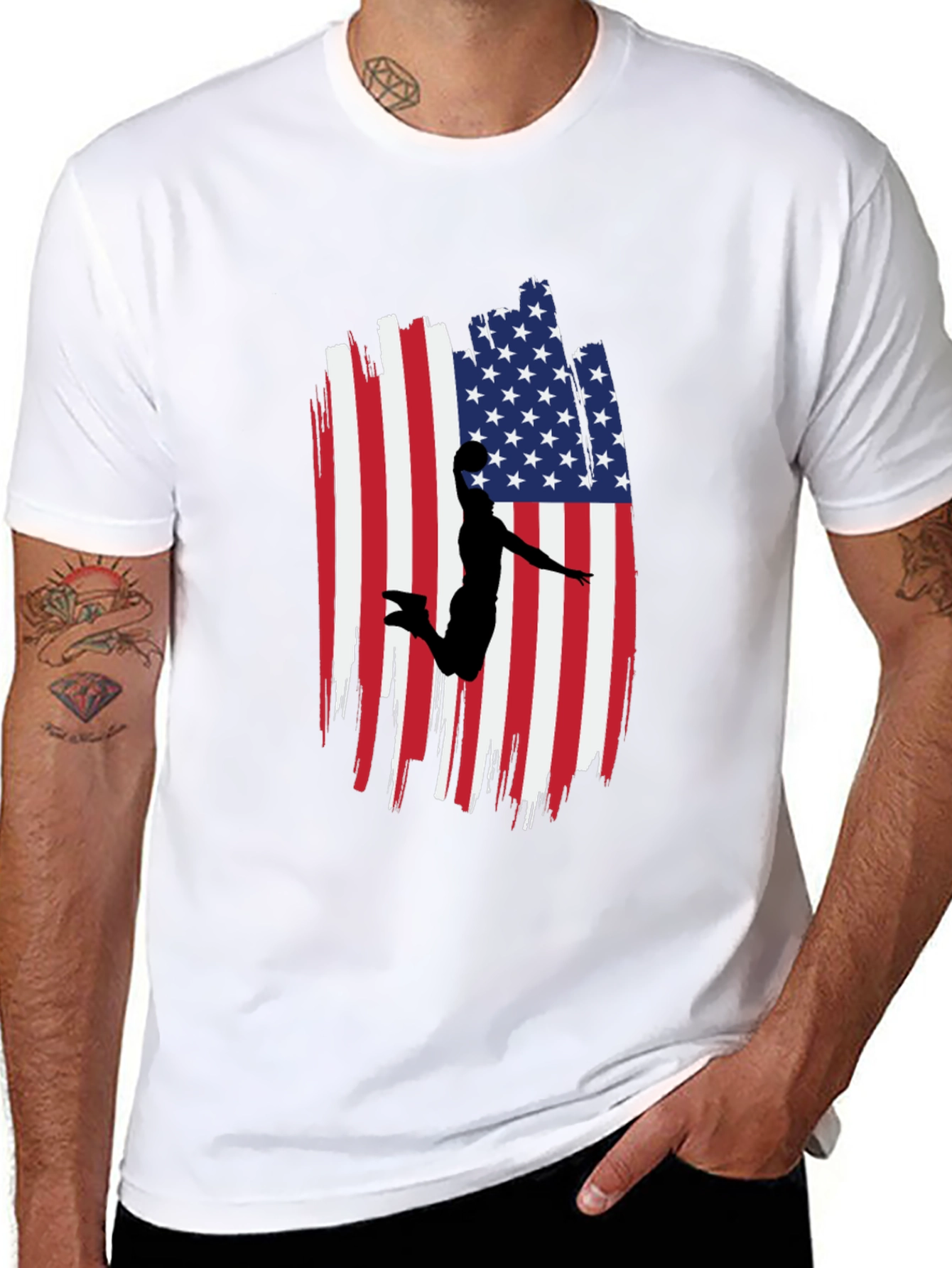 American Flag Basketball Graphic Tee