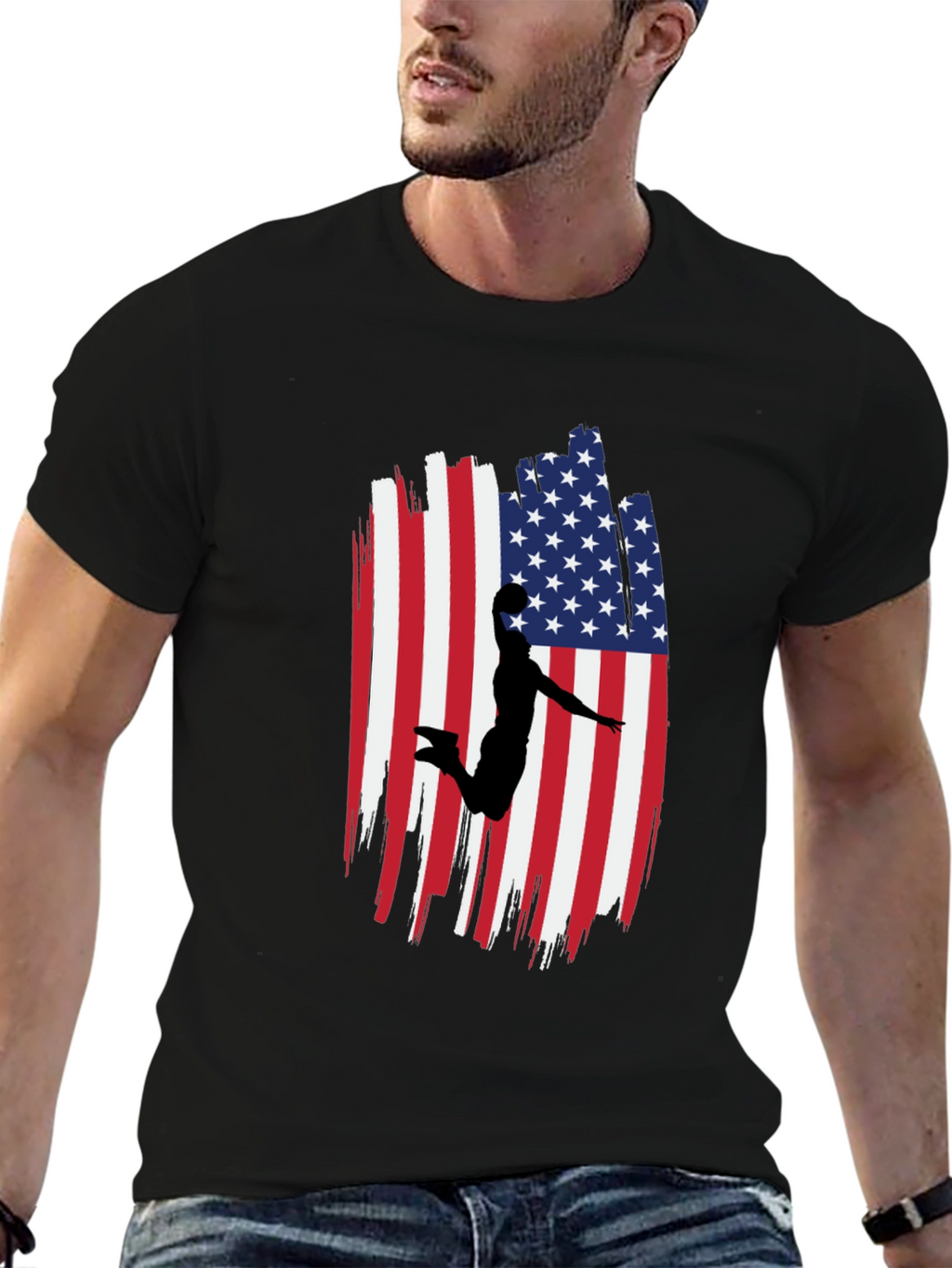 American Flag Basketball Graphic Tee