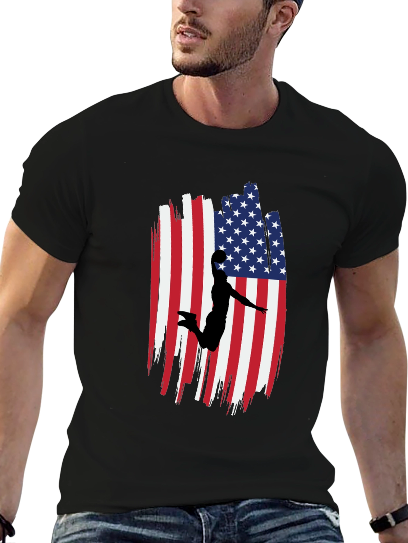 American Flag Basketball Graphic Tee