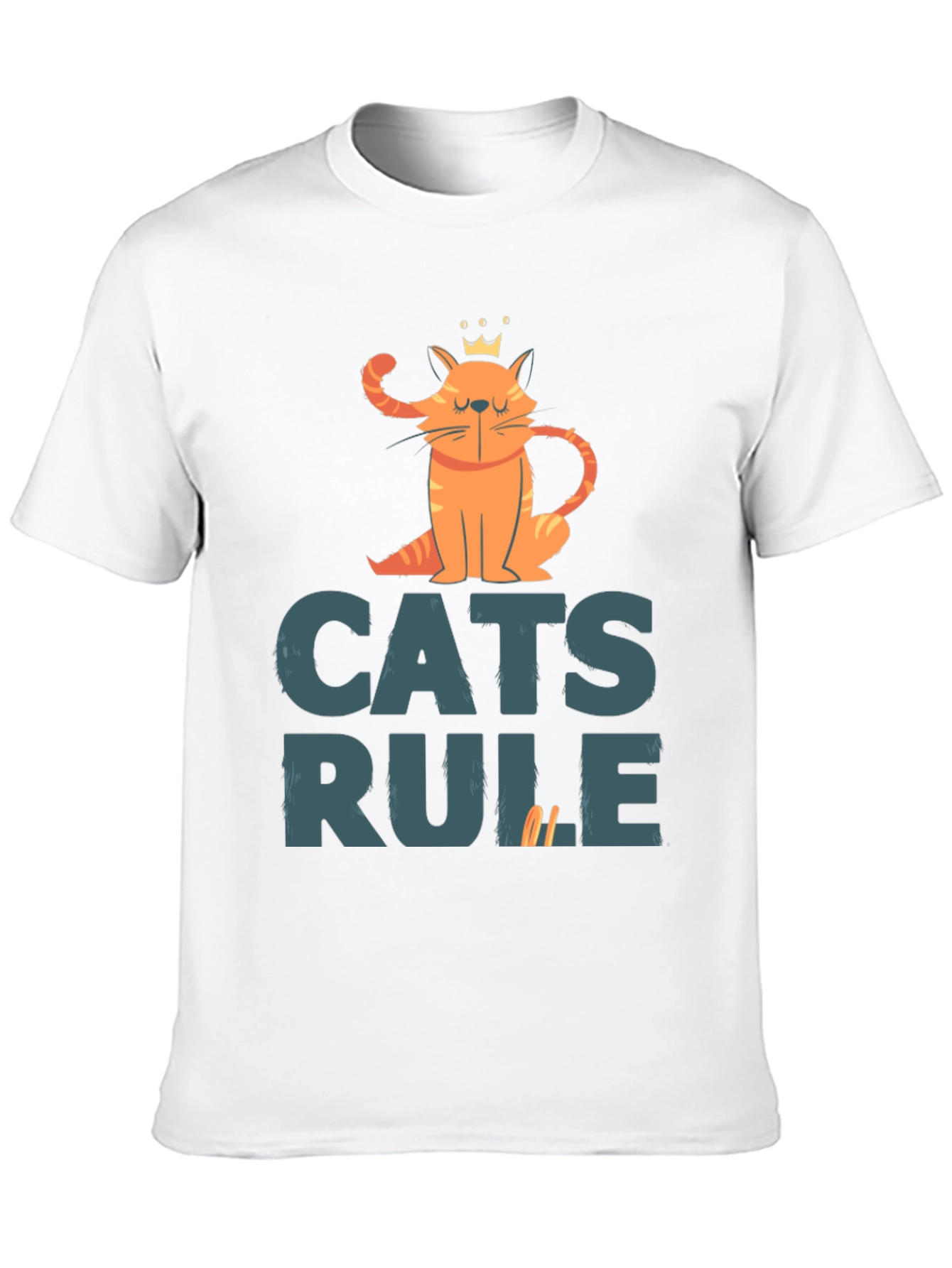 Cats Rule Graphic Tee - Black Cotton T-Shirt