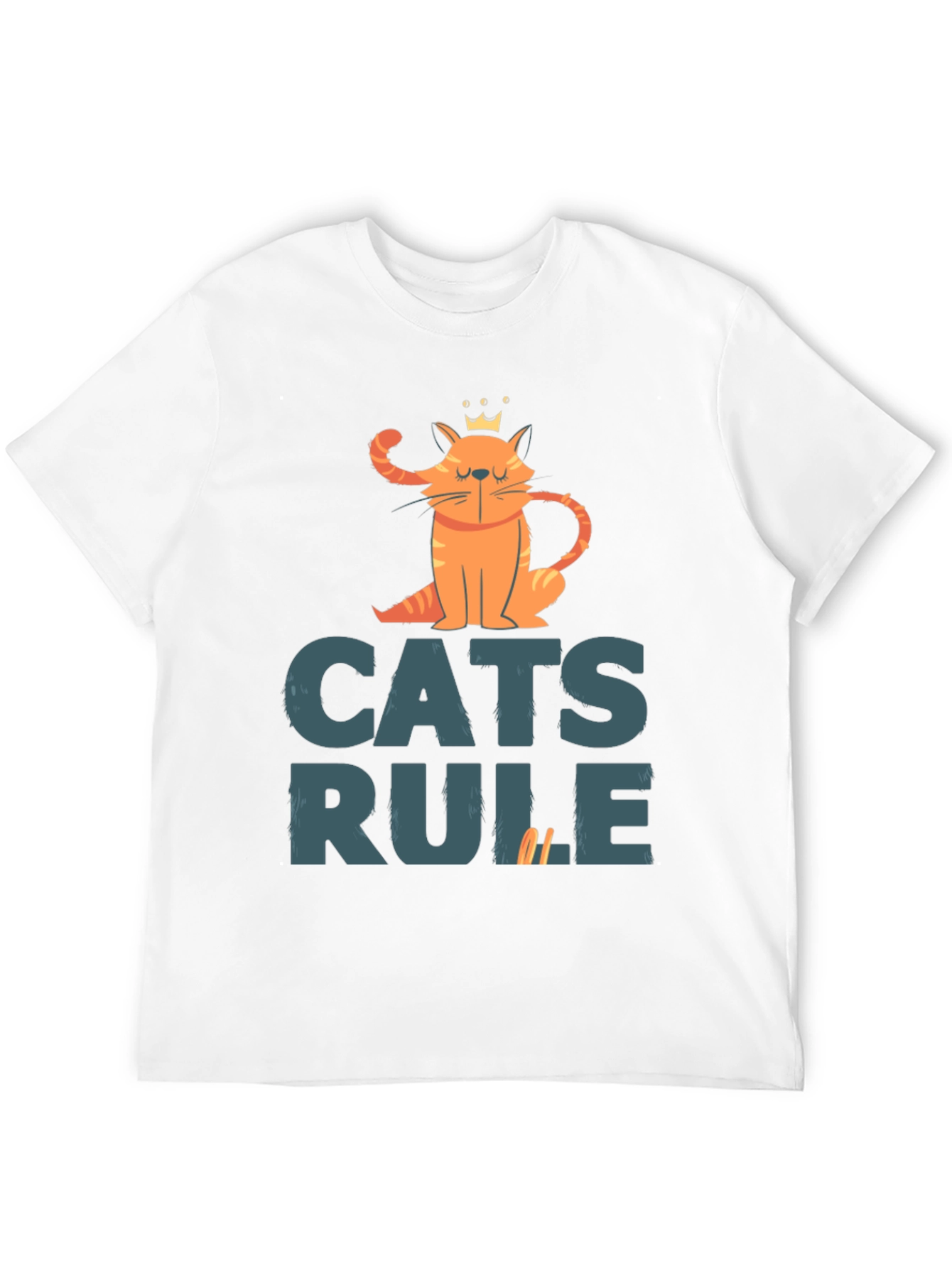 Cats Rule Graphic Tee - Black Cotton T-Shirt
